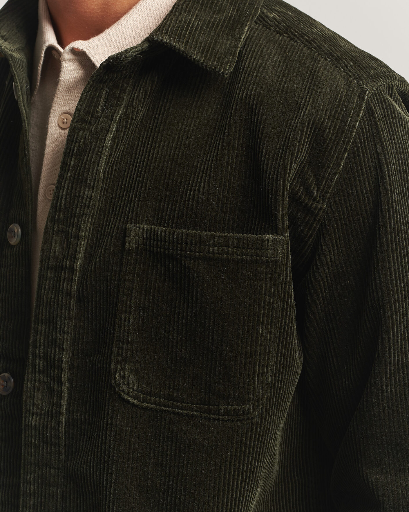 Men | Shirts | LES DEUX | Corduroy Overshirt Rosin Green