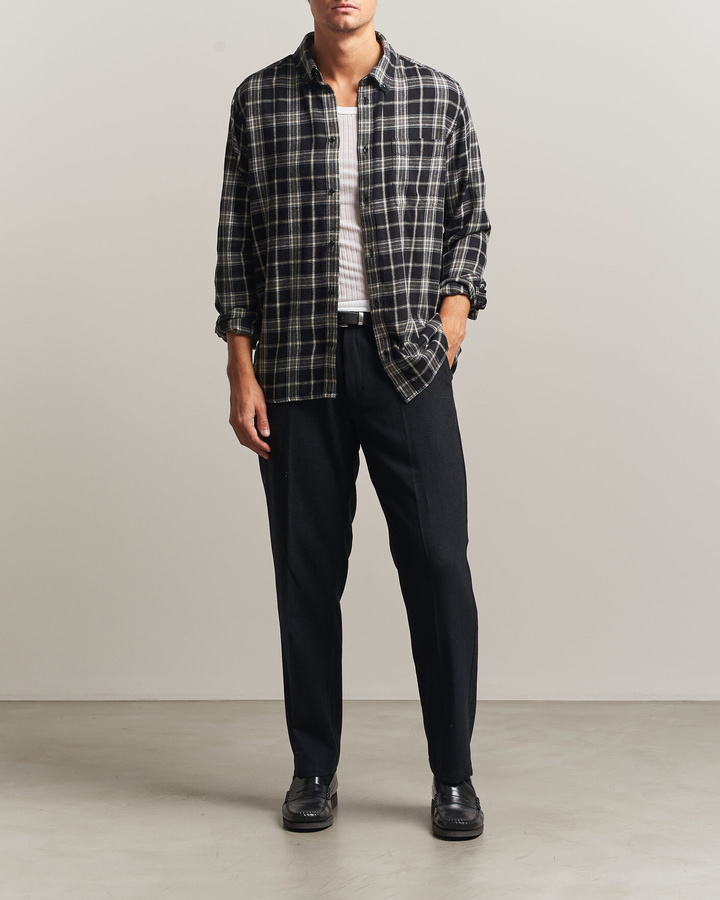 Men | Shirts | LES DEUX | Vintage Check Shirt Black