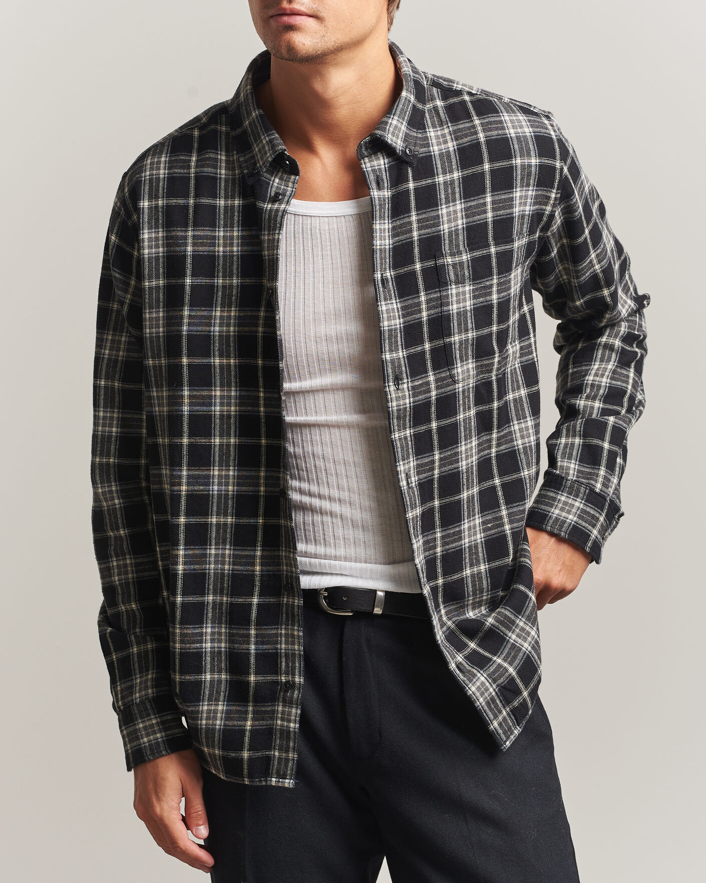 Men | Shirts | LES DEUX | Vintage Check Shirt Black
