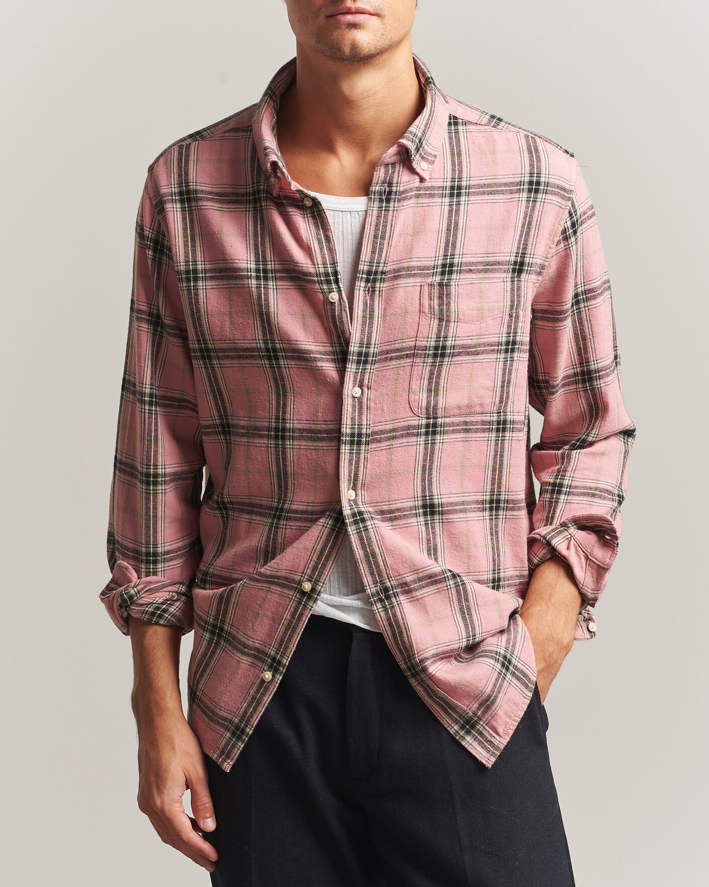Men | Shirts | LES DEUX | Vintage Check Shirt India Ink