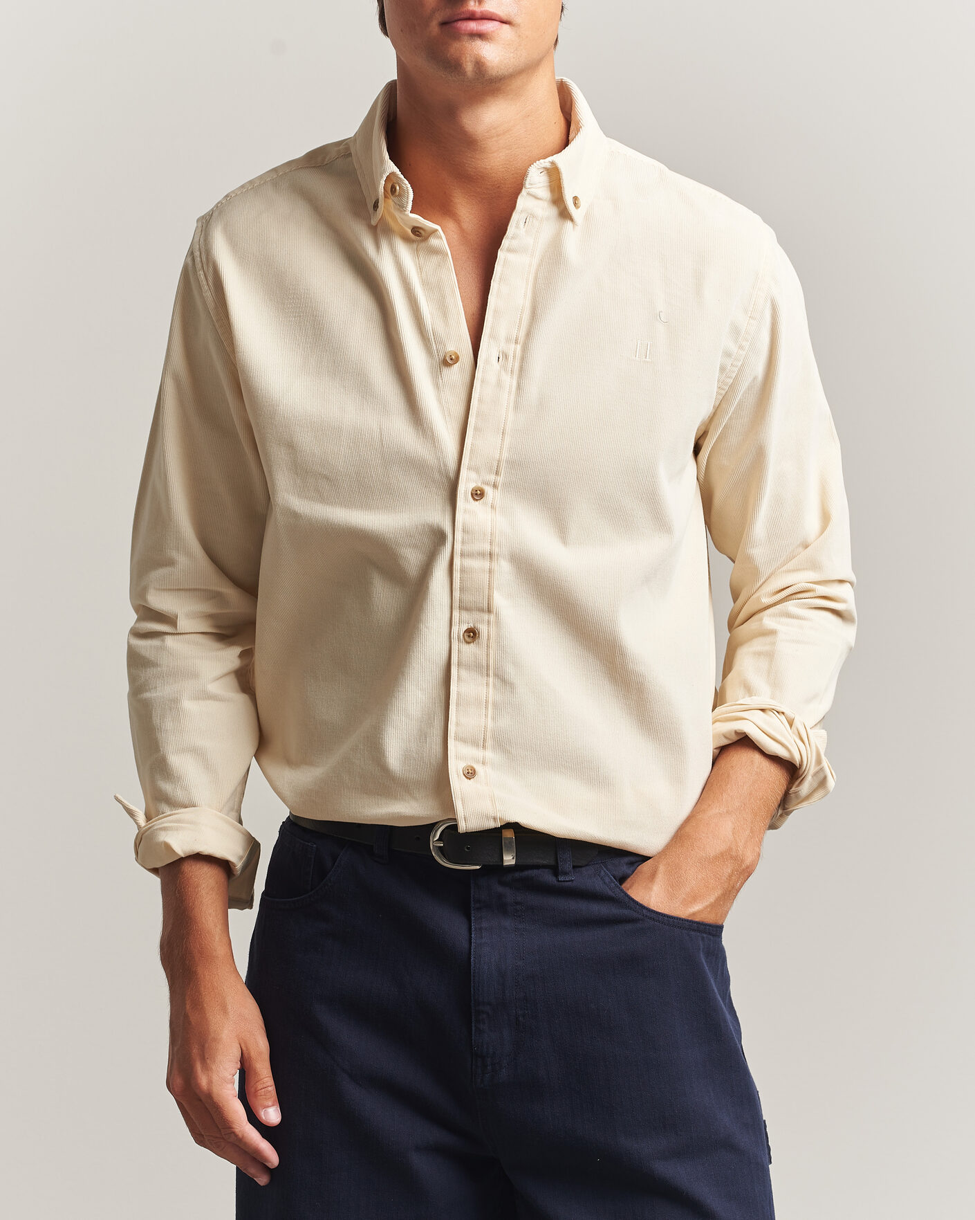 Men | Shirts | LES DEUX | Pinwale Corduroy Shirt Ivory