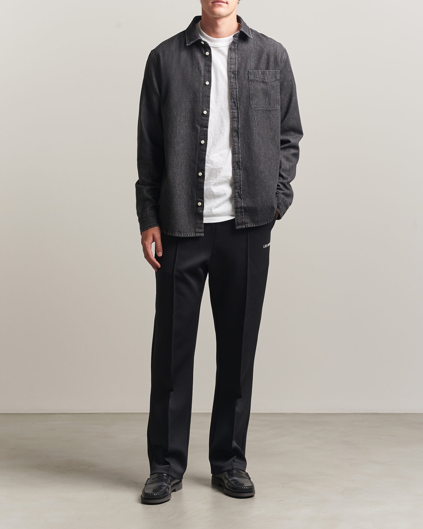Men | Shirts | LES DEUX | Denim Shirt Black Wash