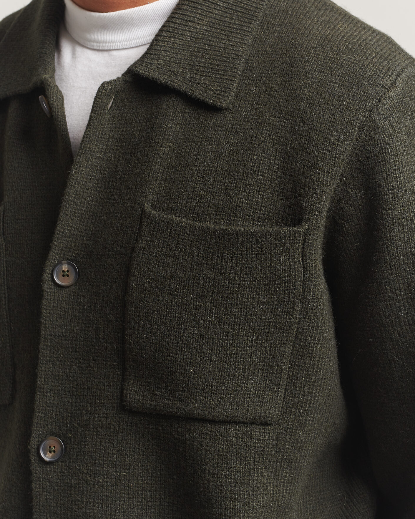 Men | Sweaters & Knitwear | LES DEUX | Milano Knit Overshirt Rosin Green