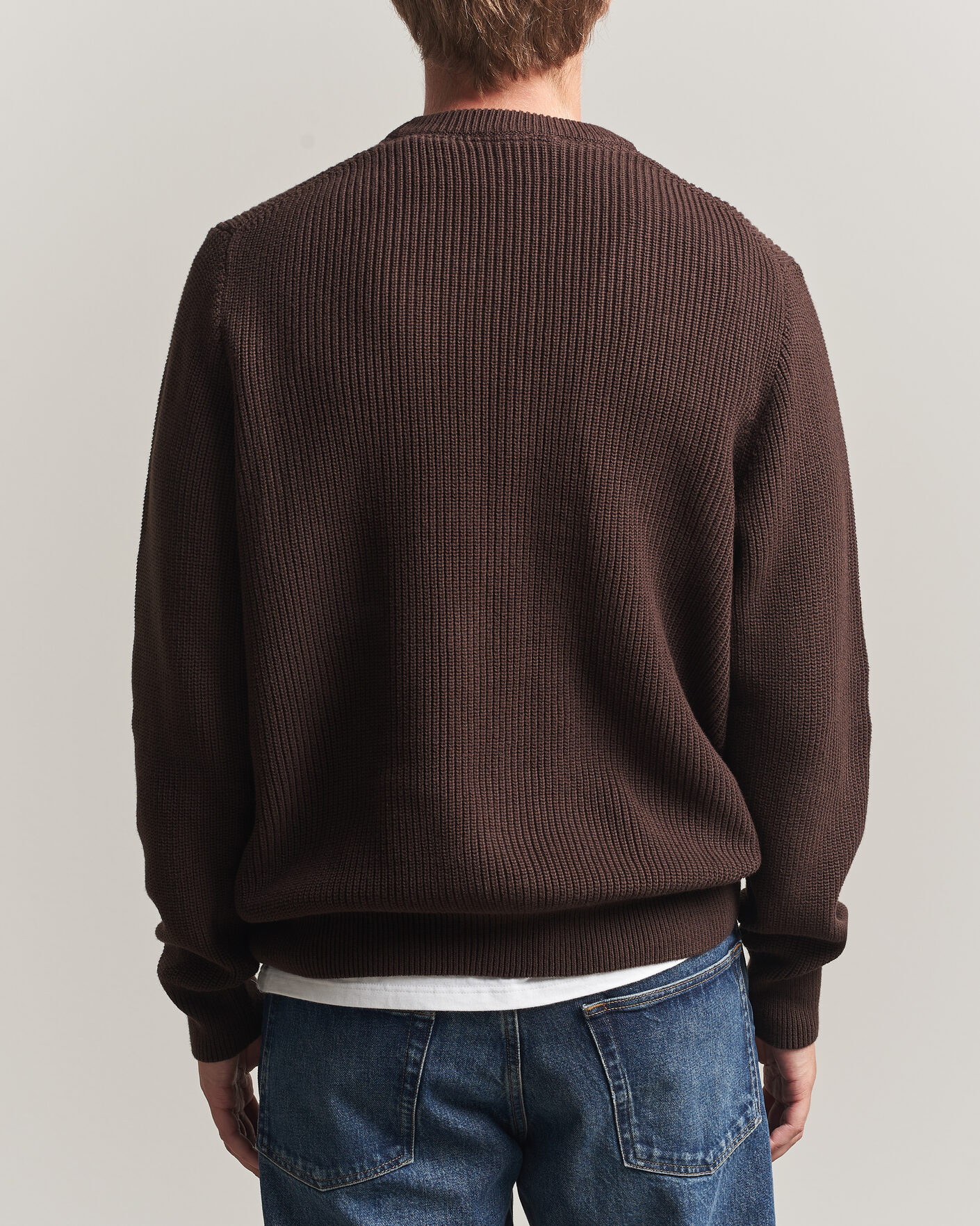 Men | Sweaters & Knitwear | LES DEUX | Rib Crewneck Knit Molé Brown