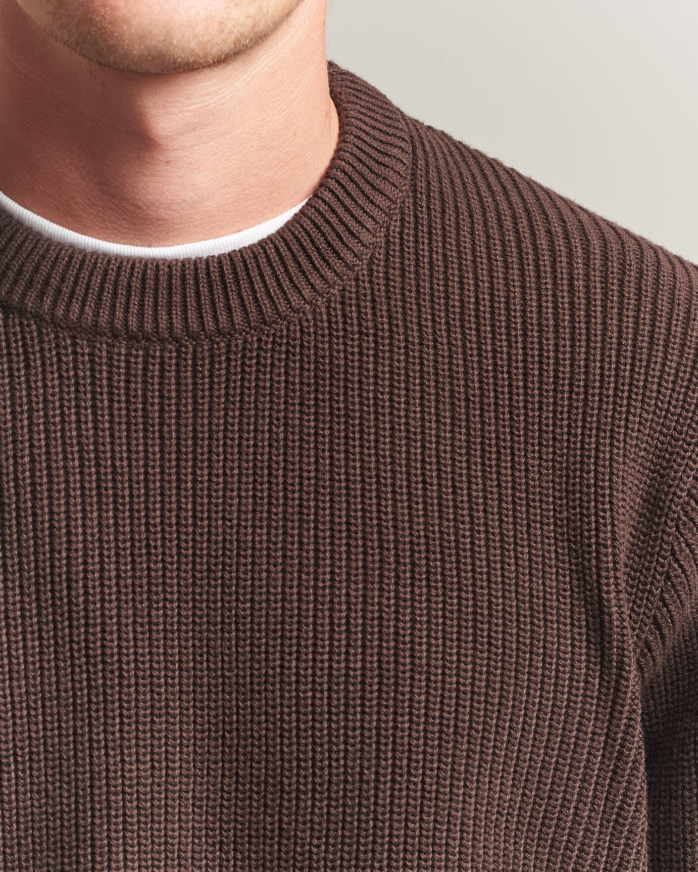 Men | Sweaters & Knitwear | LES DEUX | Rib Crewneck Knit Molé Brown