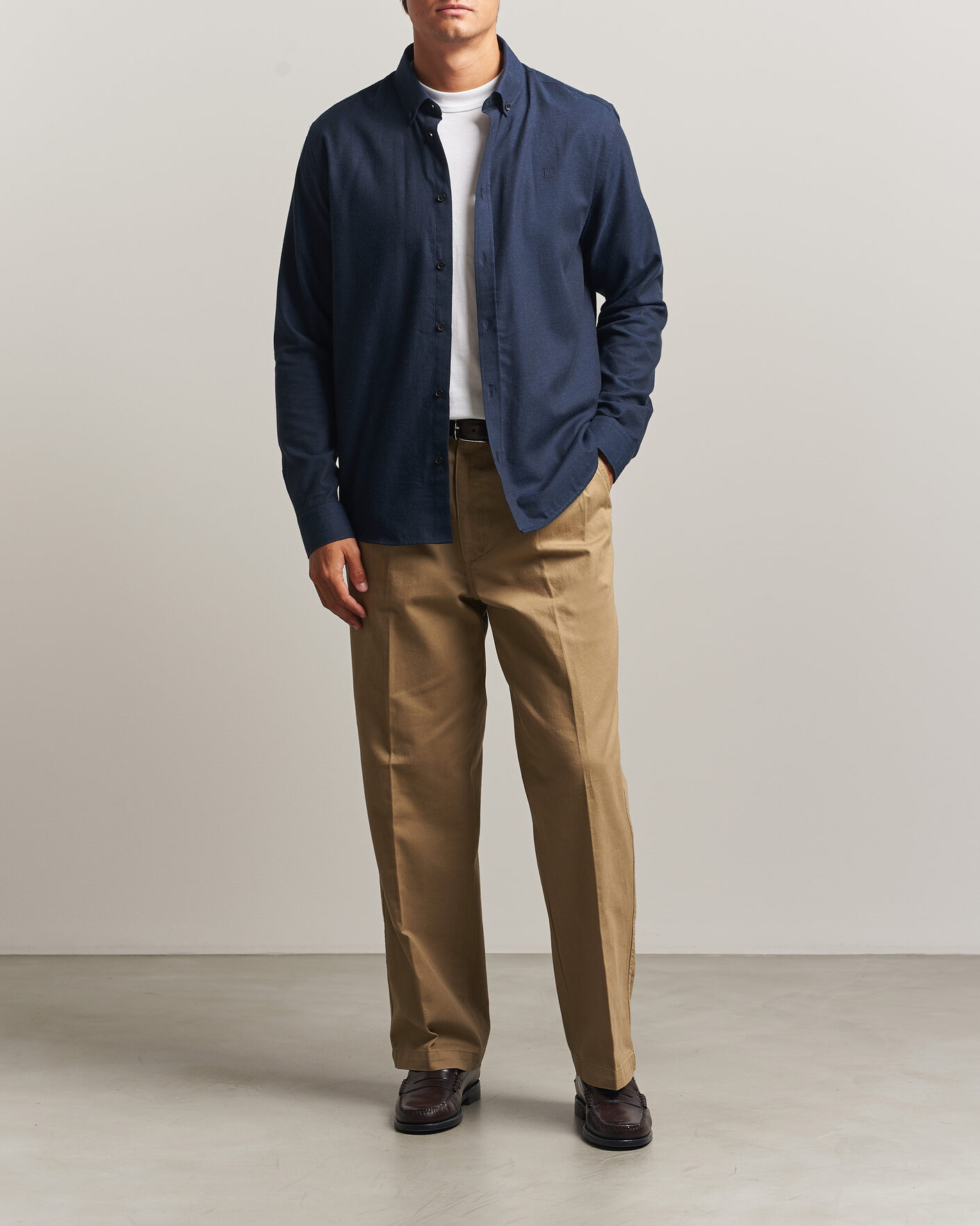Men | Shirts | LES DEUX | Soft Flannel Shirt Dark Navy