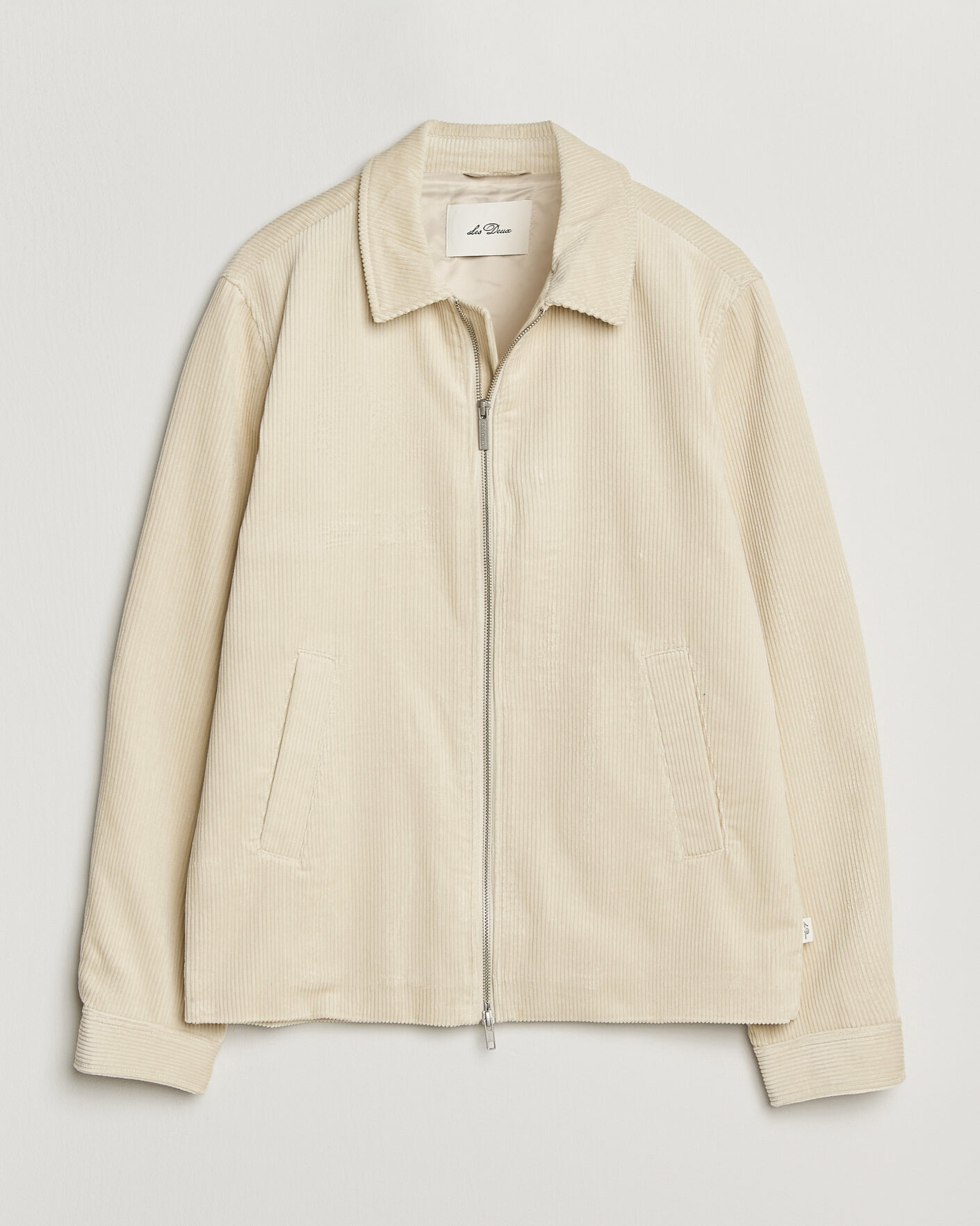 Men | Coats & Jackets | LES DEUX | Corduroy Zipper Coach Jacket Ivory