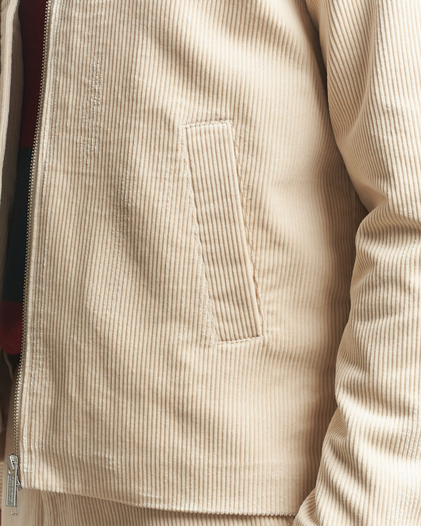 Men | Coats & Jackets | LES DEUX | Corduroy Zipper Coach Jacket Ivory