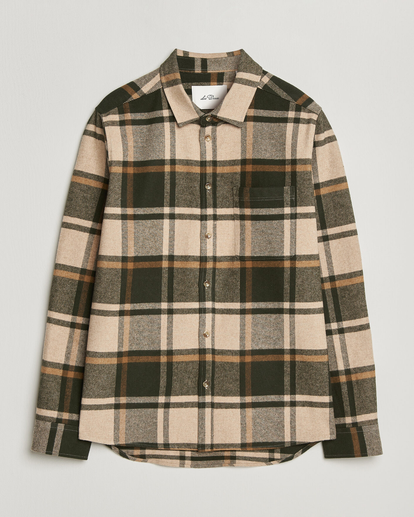 Men | Shirts | LES DEUX | Check Flannel Shirt Rosin Green