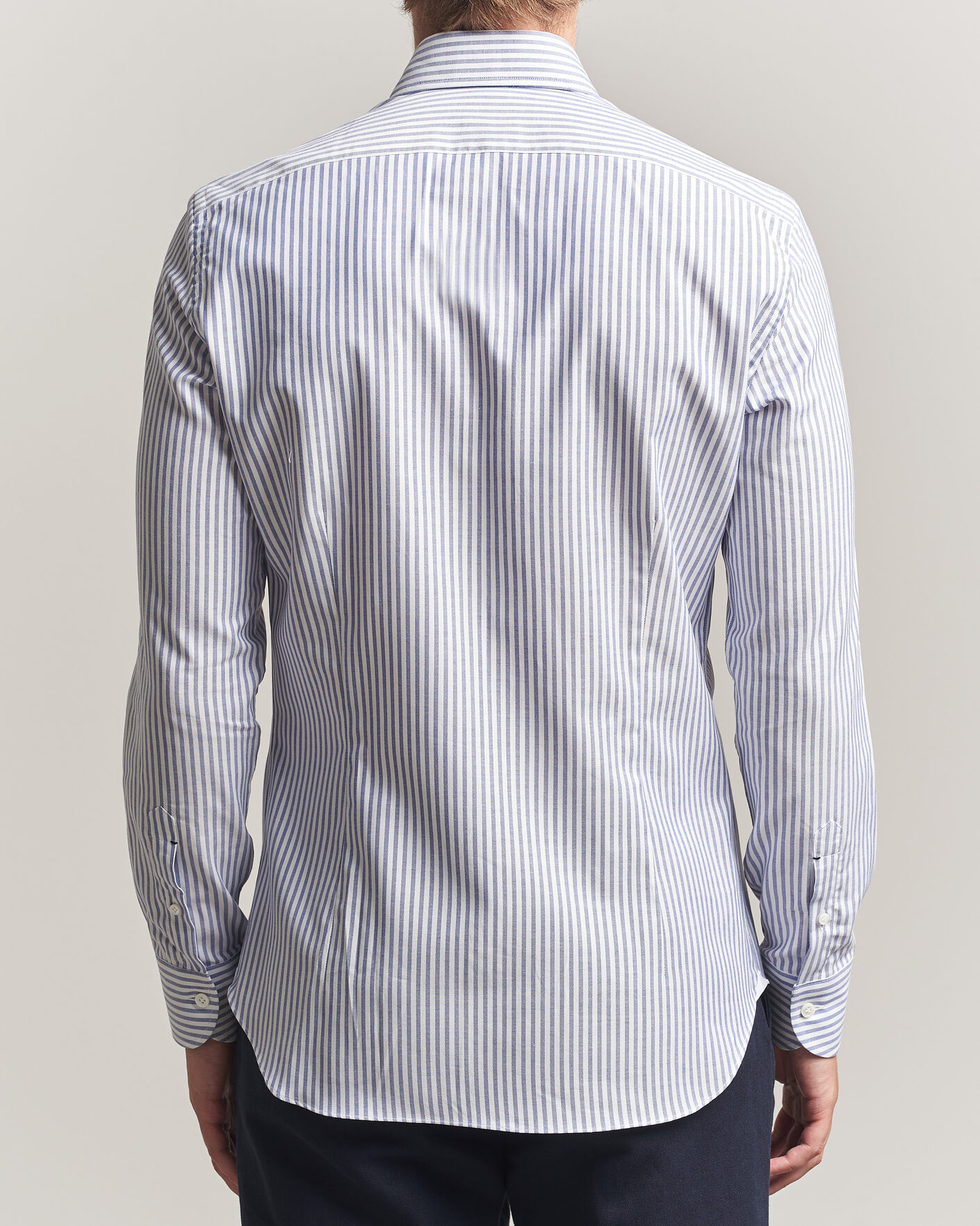 Men | Shirts | Mazzarelli | Soft Oxford Button Down Shirt Blue Stripe
