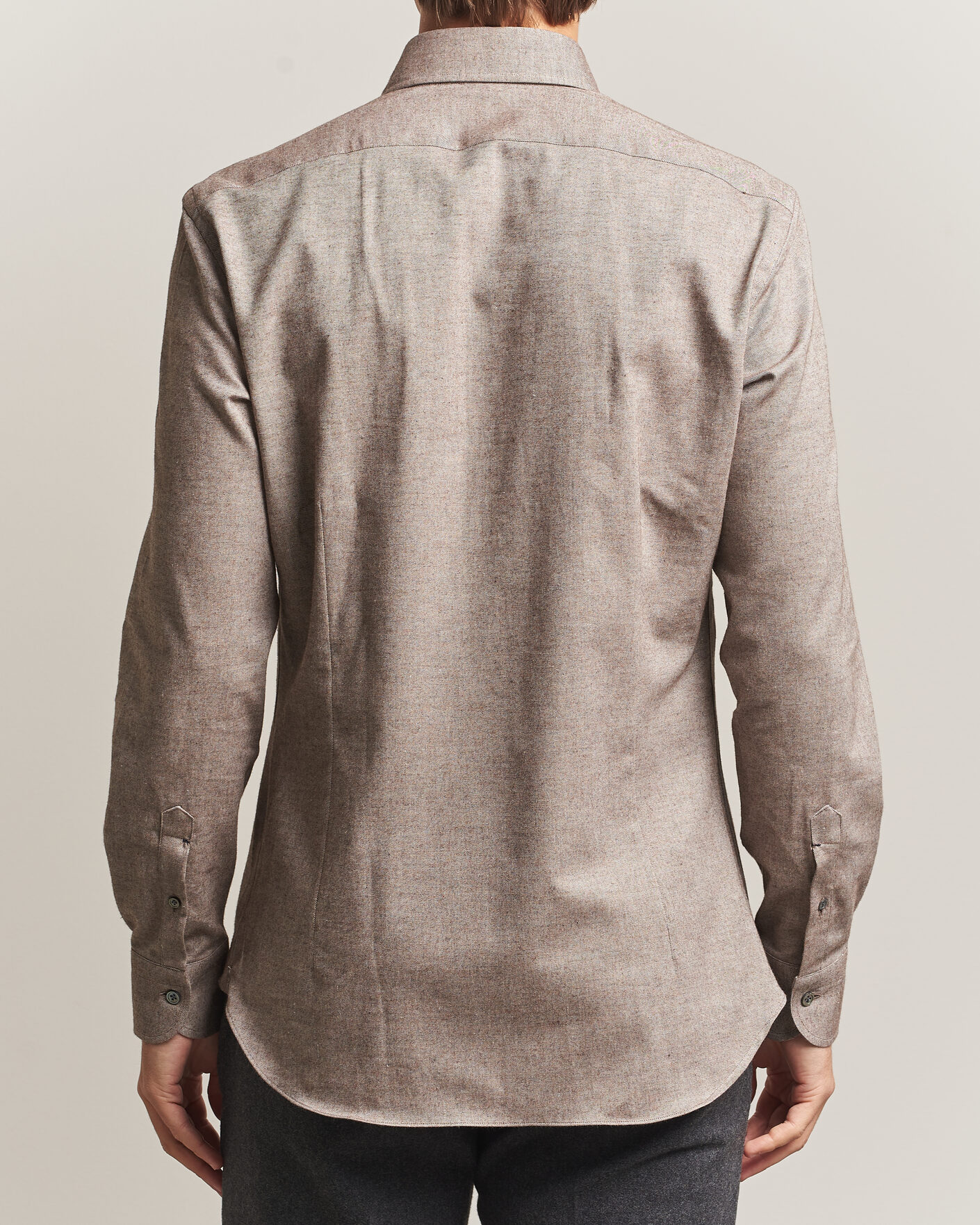 Men | Shirts | Mazzarelli | Soft Flannel Button Down Shirt Taupe