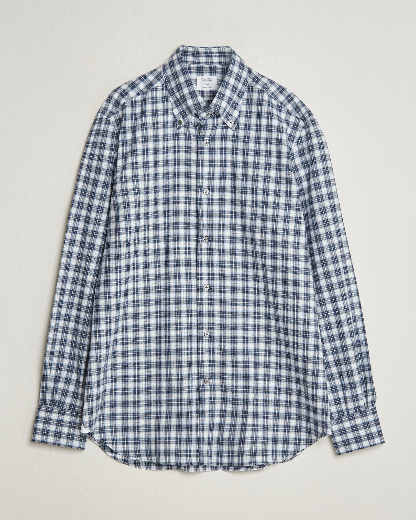 Men | Shirts | Mazzarelli | Soft Flannel Button Down Shirt Navy