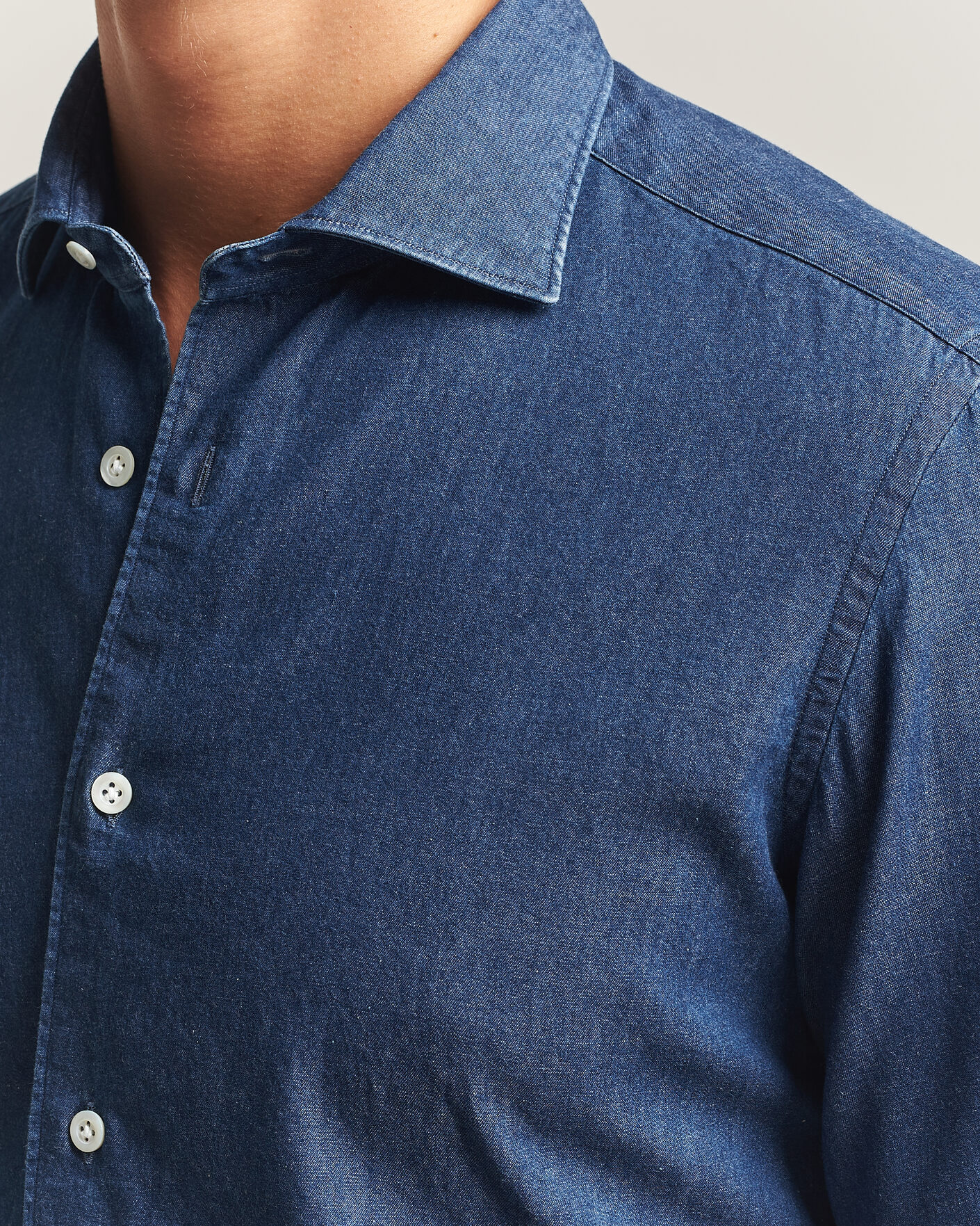 Men | Shirts | Mazzarelli | Soft Denim Shirt Blue Wash