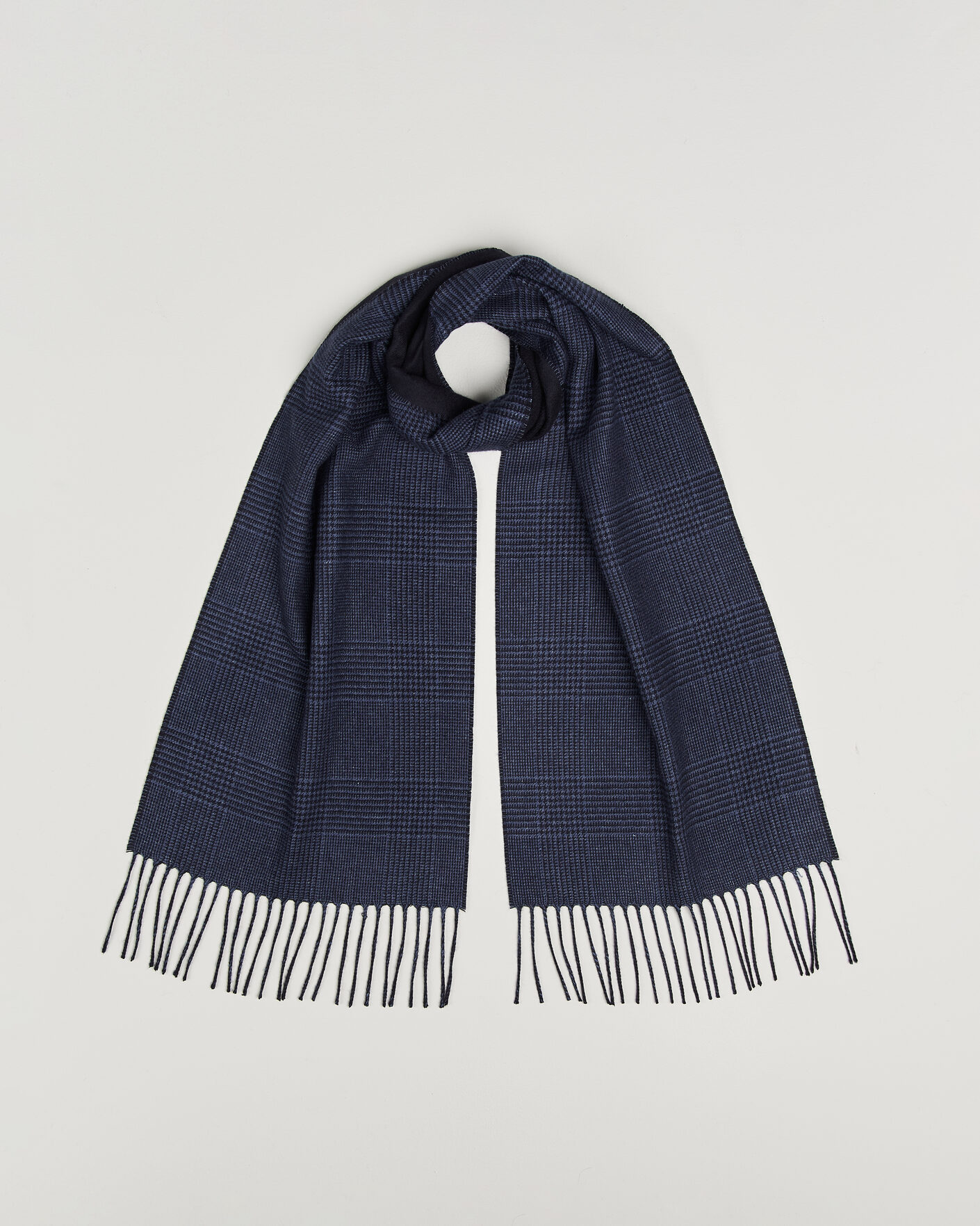 Men | Scarves | Piacenza Cashmere | Cashmere/Silk Glencheck Scarf Navy