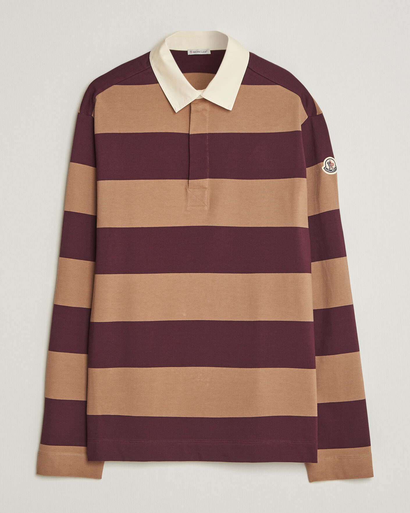 Men | Sweaters & Knitwear | Moncler | Striped Rugby Sweater Brown/Burgundy