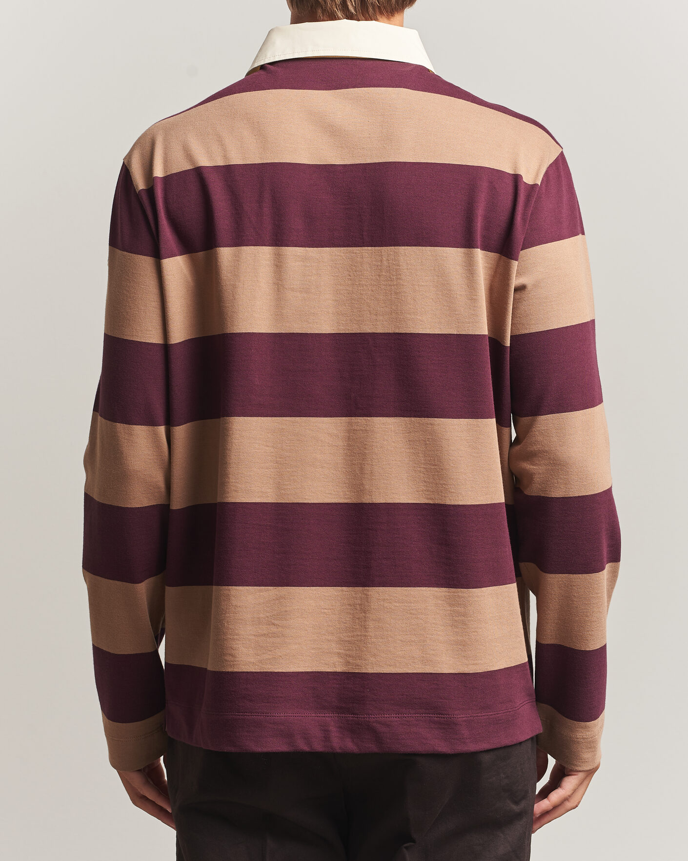 Men | Sweaters & Knitwear | Moncler | Striped Rugby Sweater Brown/Burgundy