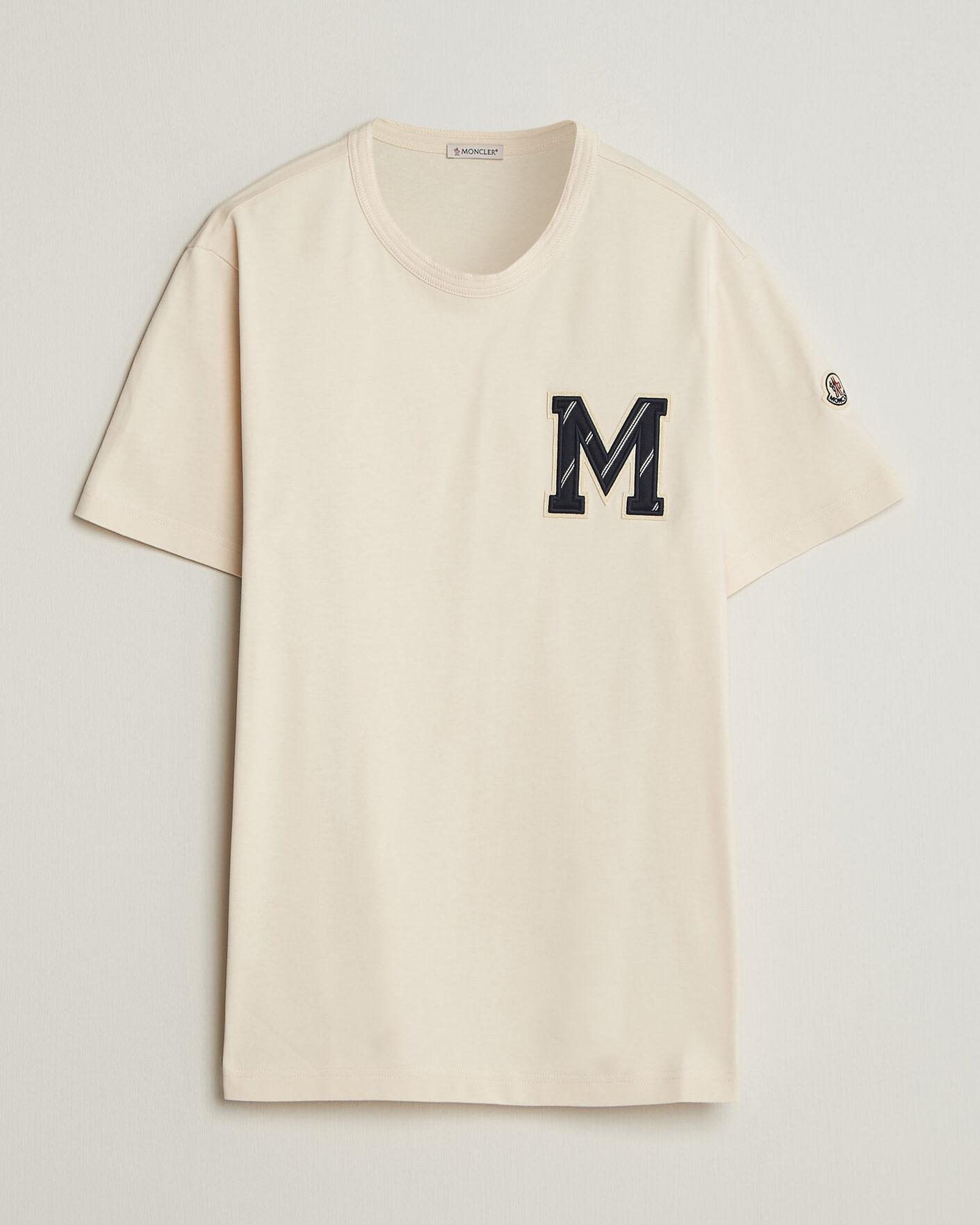 Men | T-Shirts | Moncler | Varsity Logo T-Shirt Off White