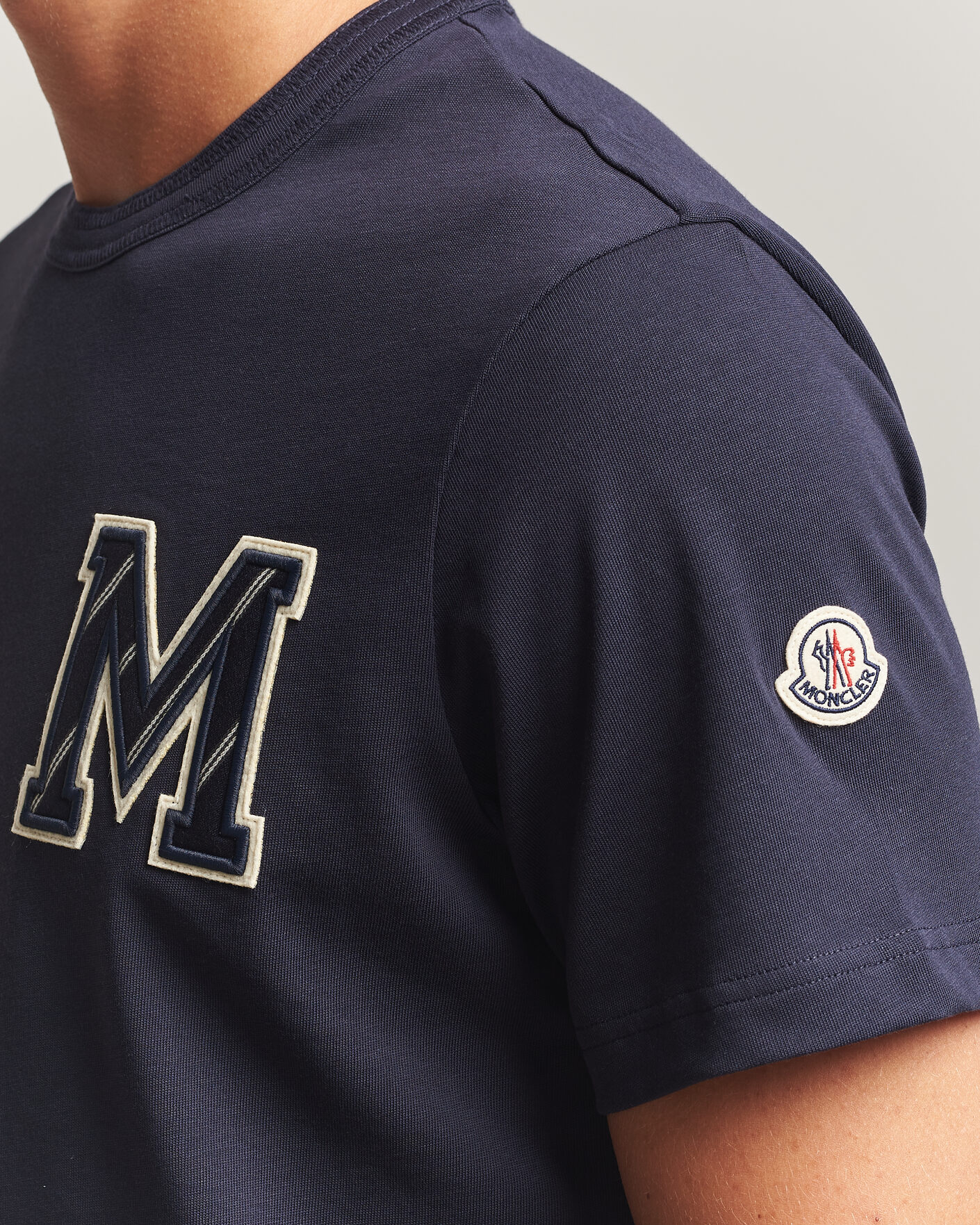 Men | T-Shirts | Moncler | Varsity Logo T-Shirt Navy