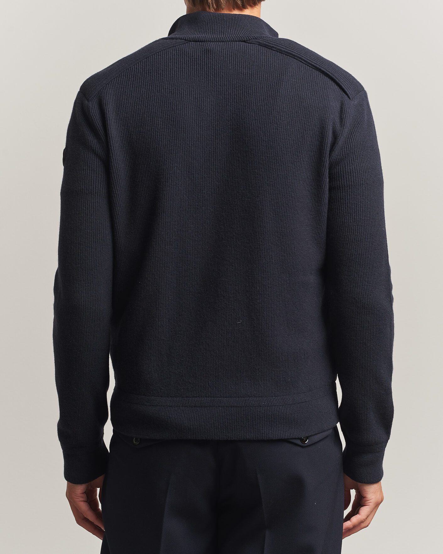 Men | Coats & Jackets | Moncler | Wool/Cashmere Hybrid Jacket Navy