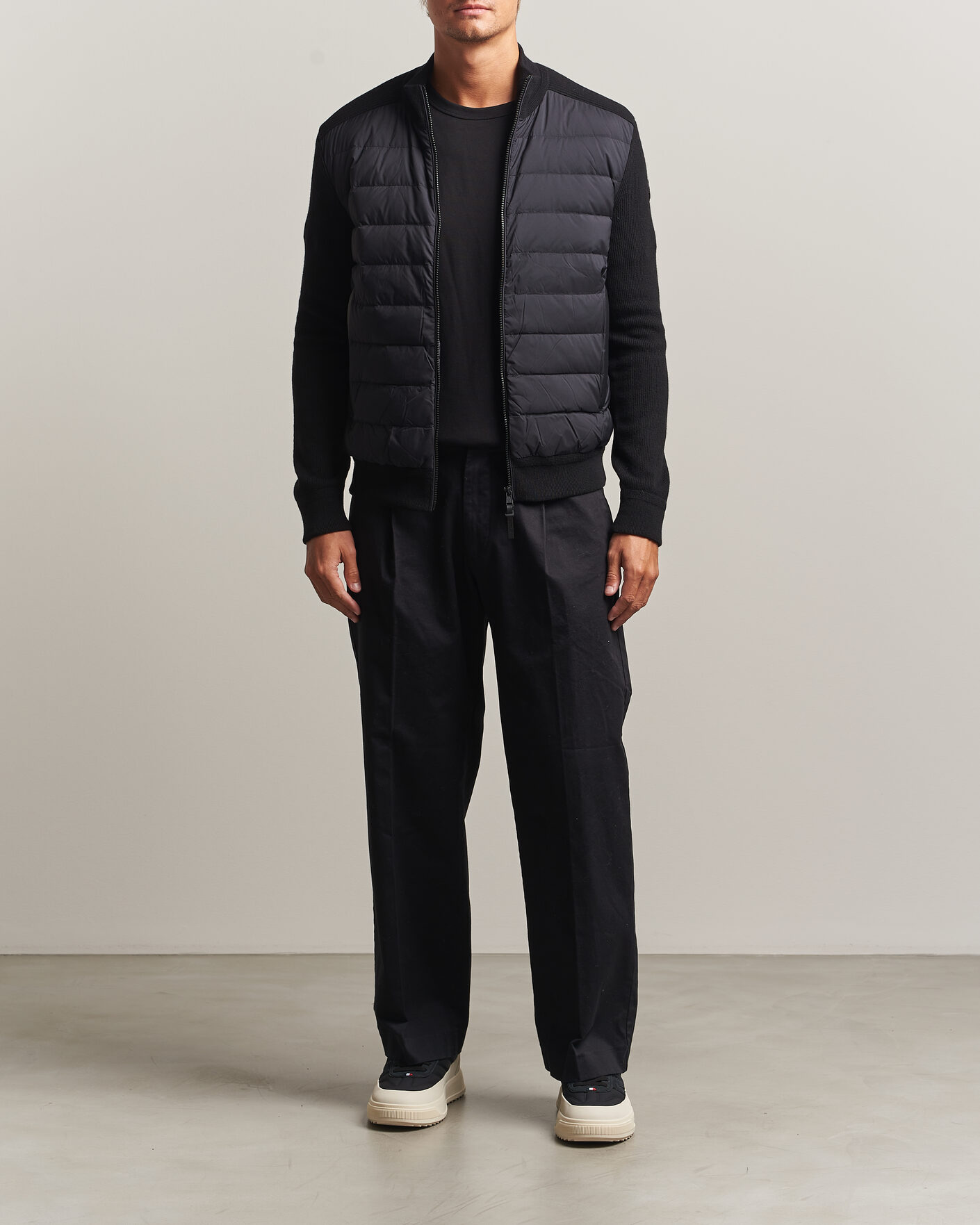 Men | Coats & Jackets | Moncler | Wool/Cashmere Hybrid Jacket Black