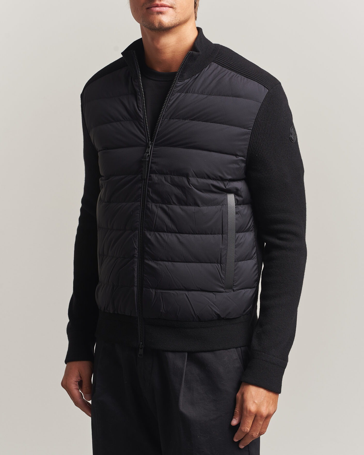 Men | Coats & Jackets | Moncler | Wool/Cashmere Hybrid Jacket Black