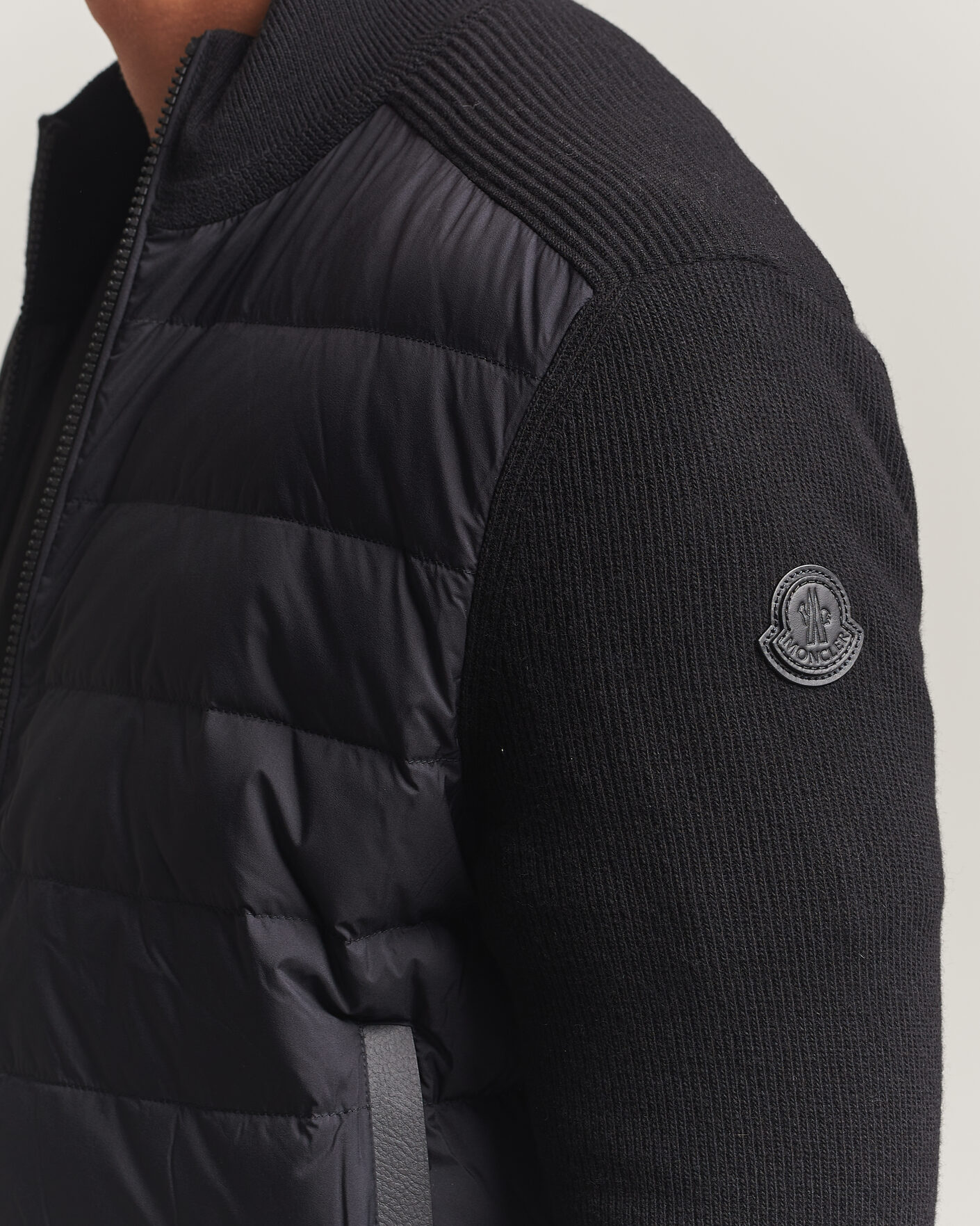 Men | Coats & Jackets | Moncler | Wool/Cashmere Hybrid Jacket Black