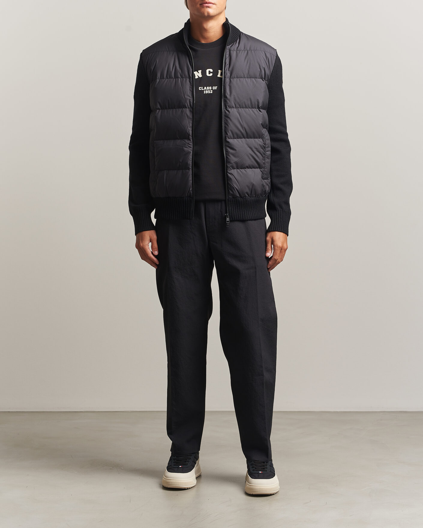 Men | Coats & Jackets | Moncler | Padded Hybrid Jacket Black