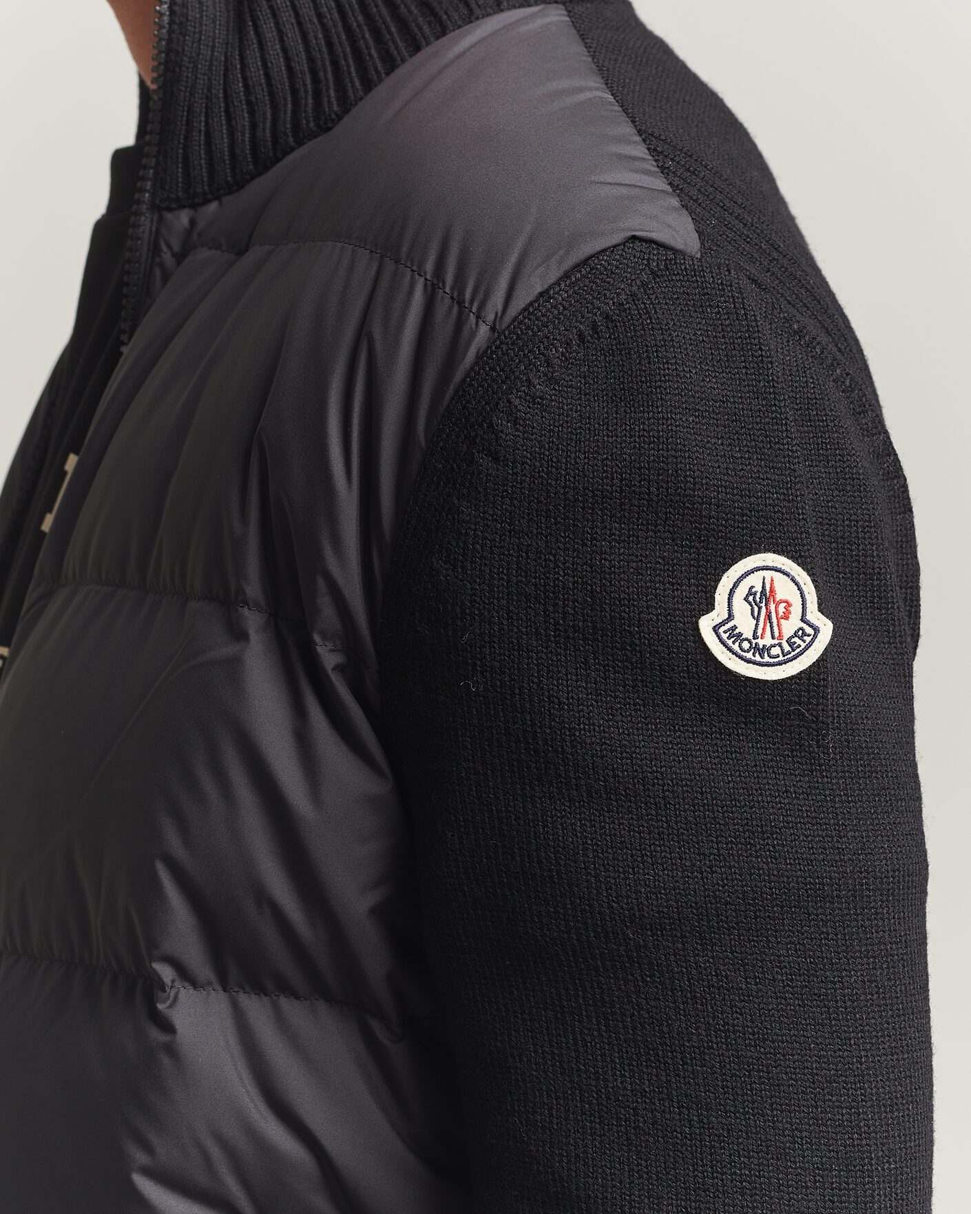 Men | Coats & Jackets | Moncler | Padded Hybrid Jacket Black