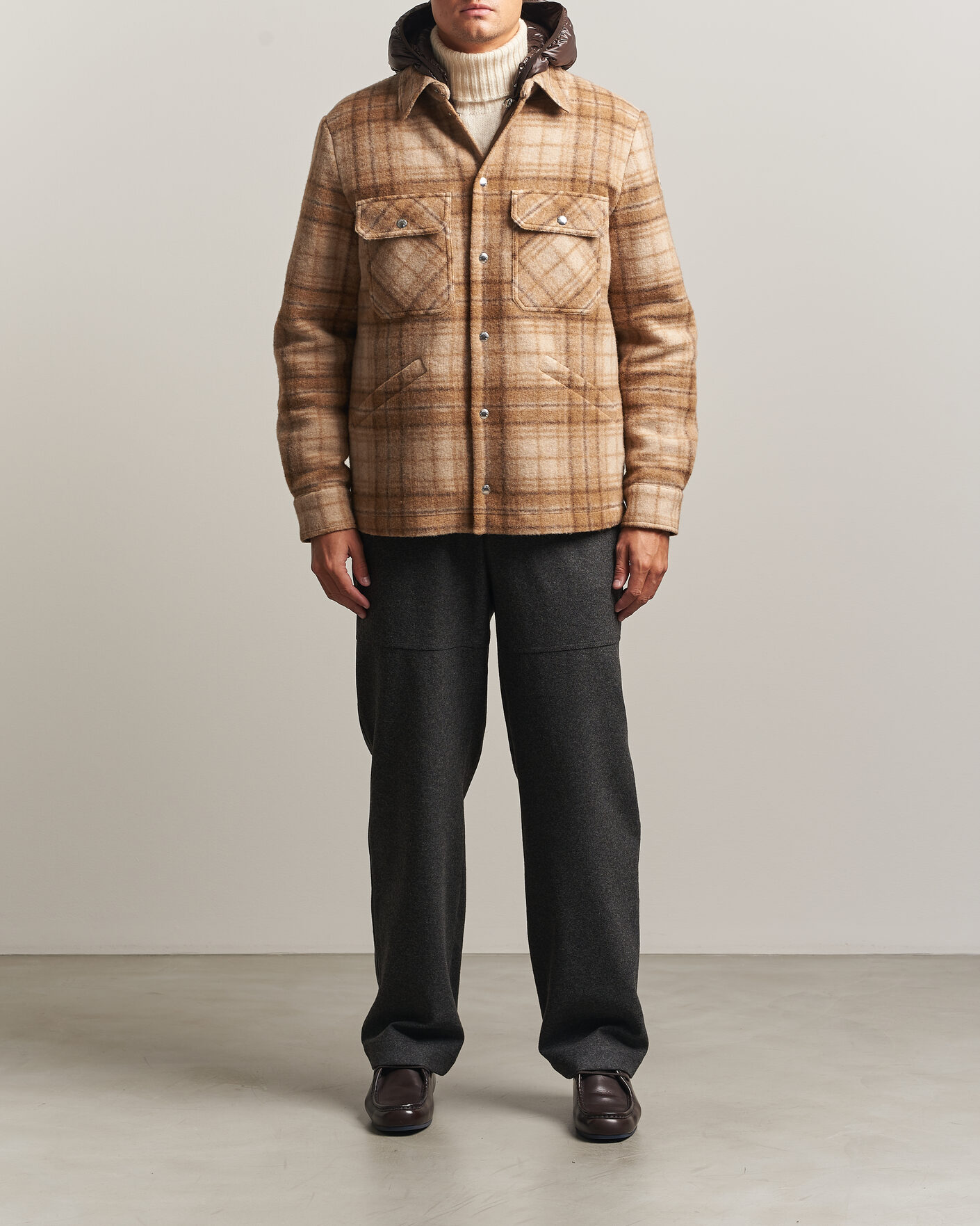 Men | Coats & Jackets | Moncler | Nyvalin Shirt Jacket Brown Check