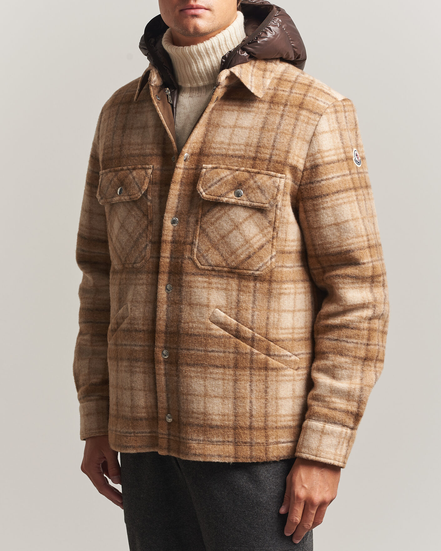Men | Coats & Jackets | Moncler | Nyvalin Shirt Jacket Brown Check