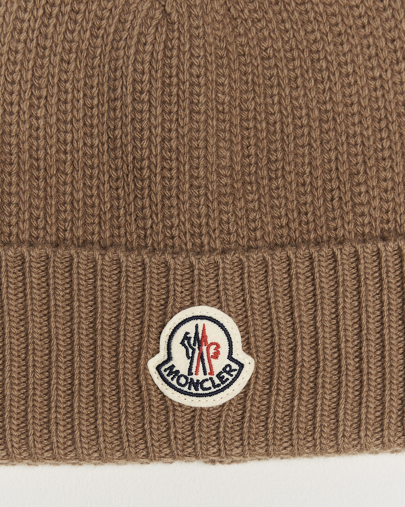 Men | Beanies | Moncler | Rib Wool Beanie Brown