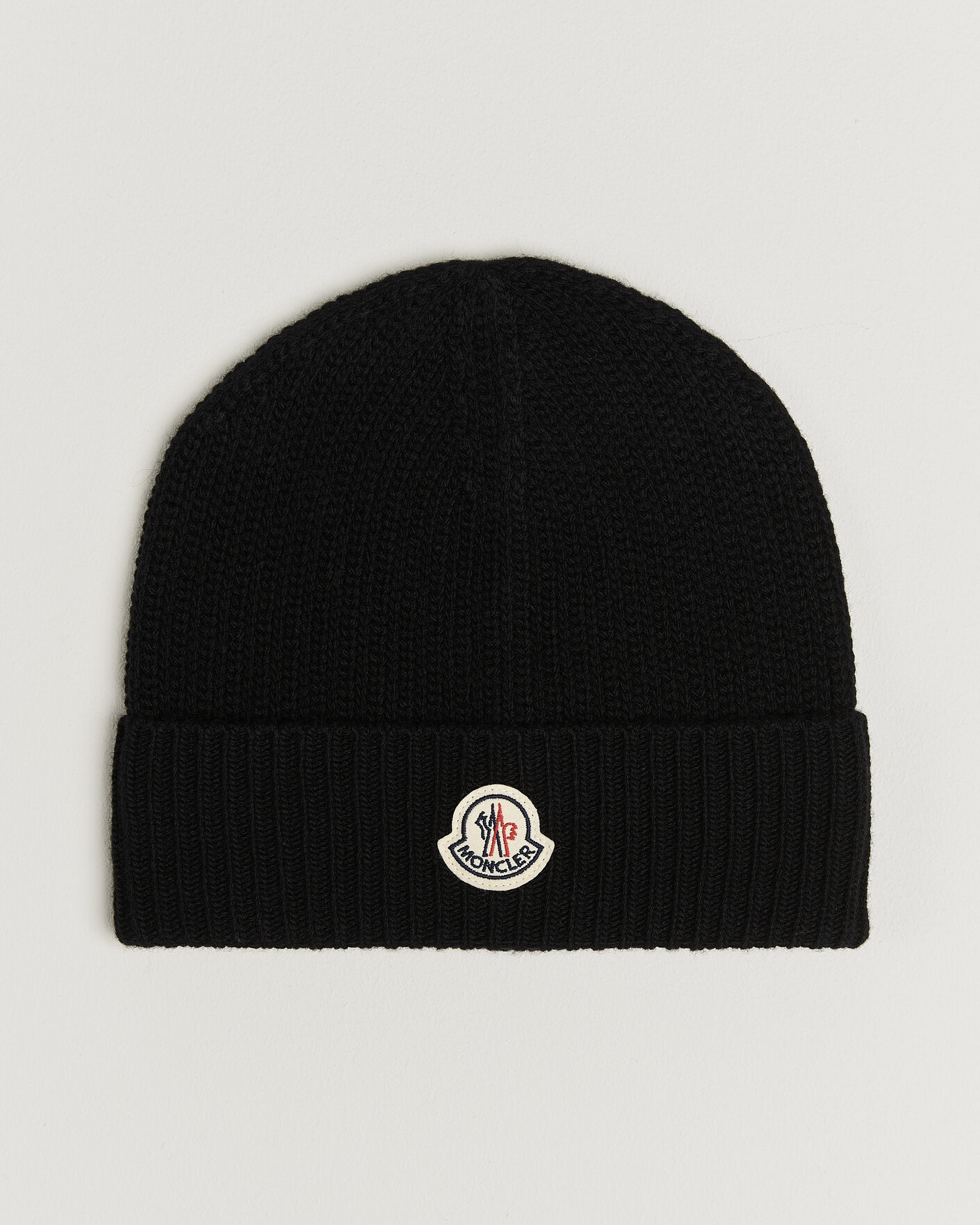 Men | Beanies | Moncler | Rib Wool Beanie Black