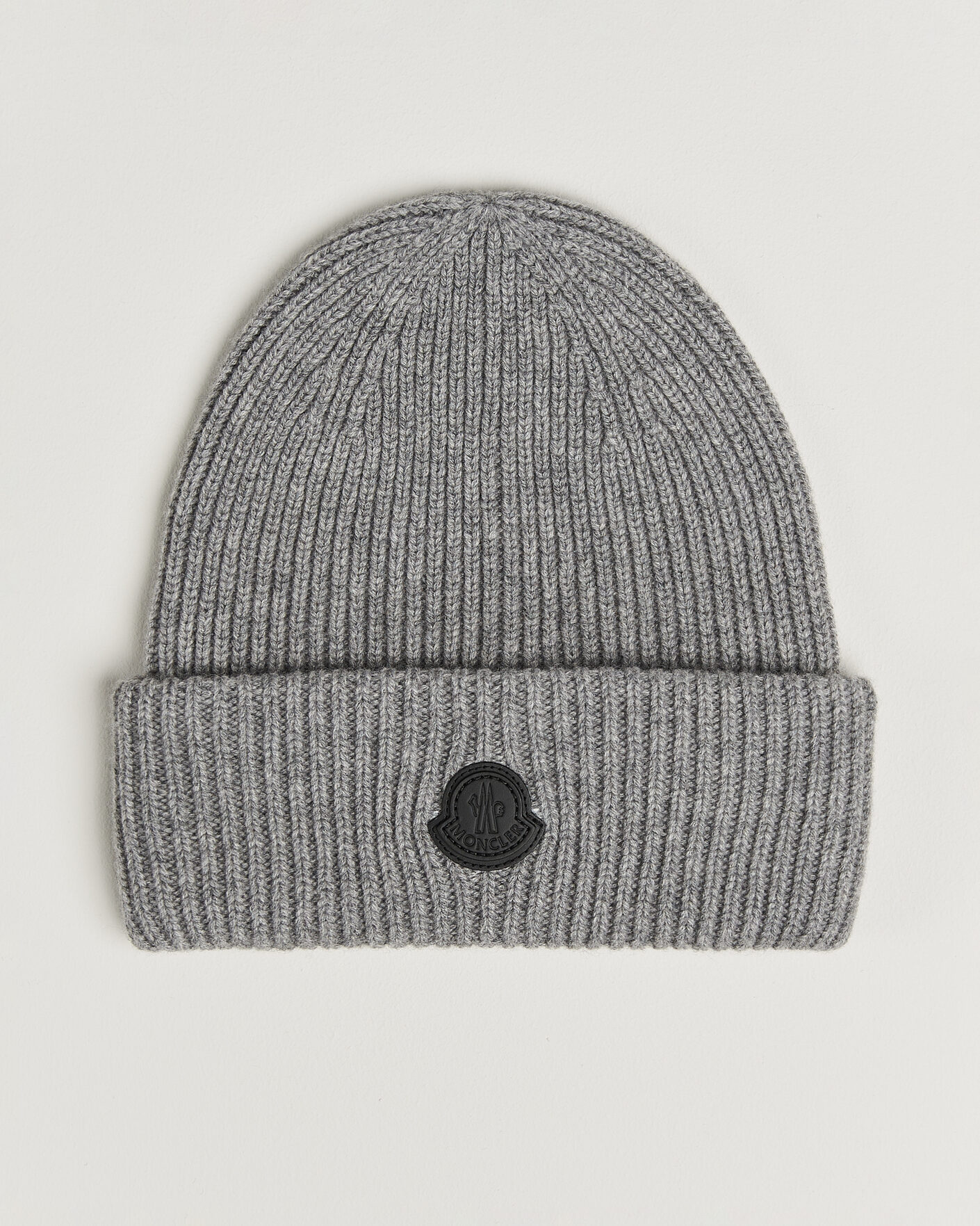 Men | Beanies | Moncler | Rib Cashmere Beanie Grey