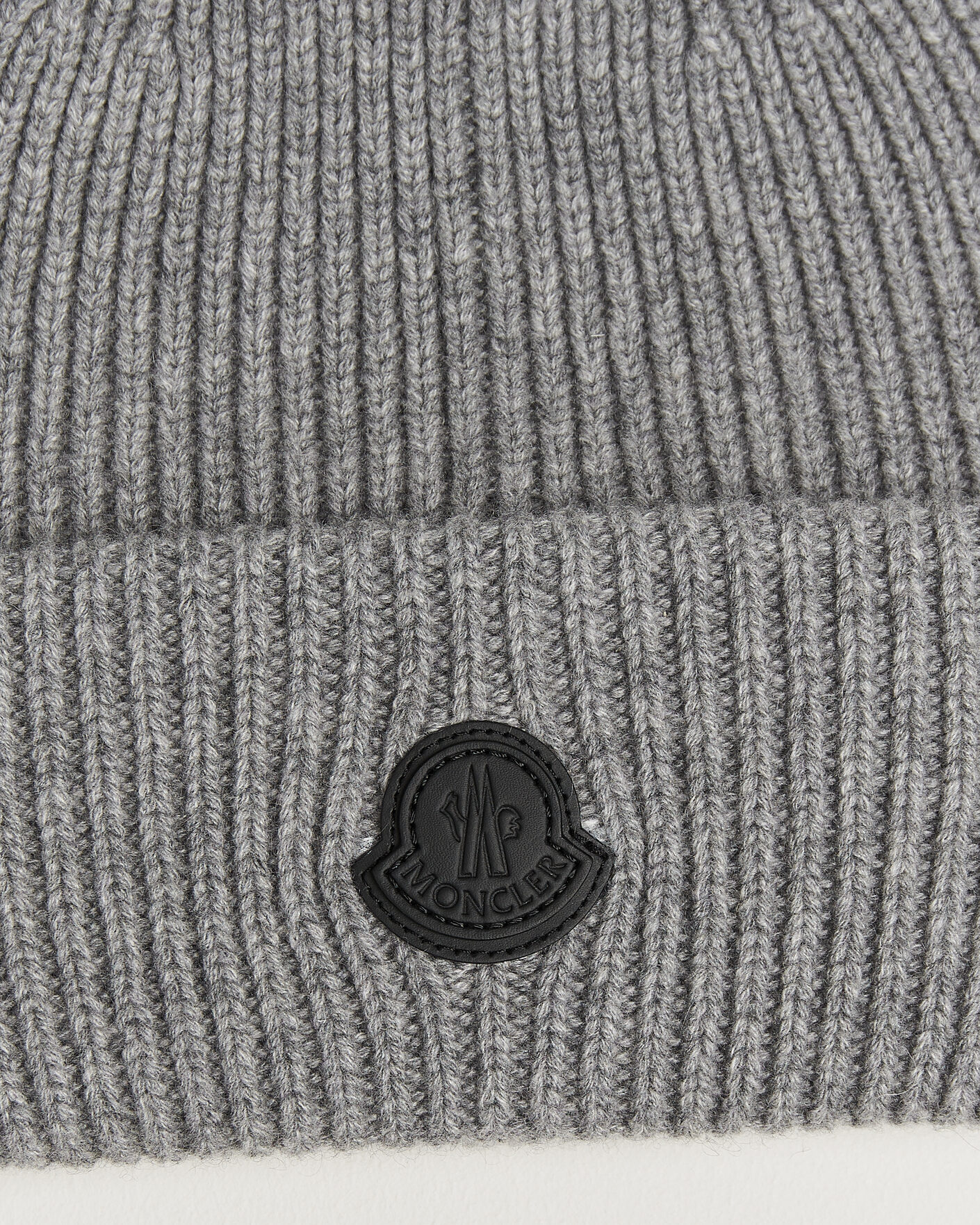 Men | Beanies | Moncler | Rib Cashmere Beanie Grey