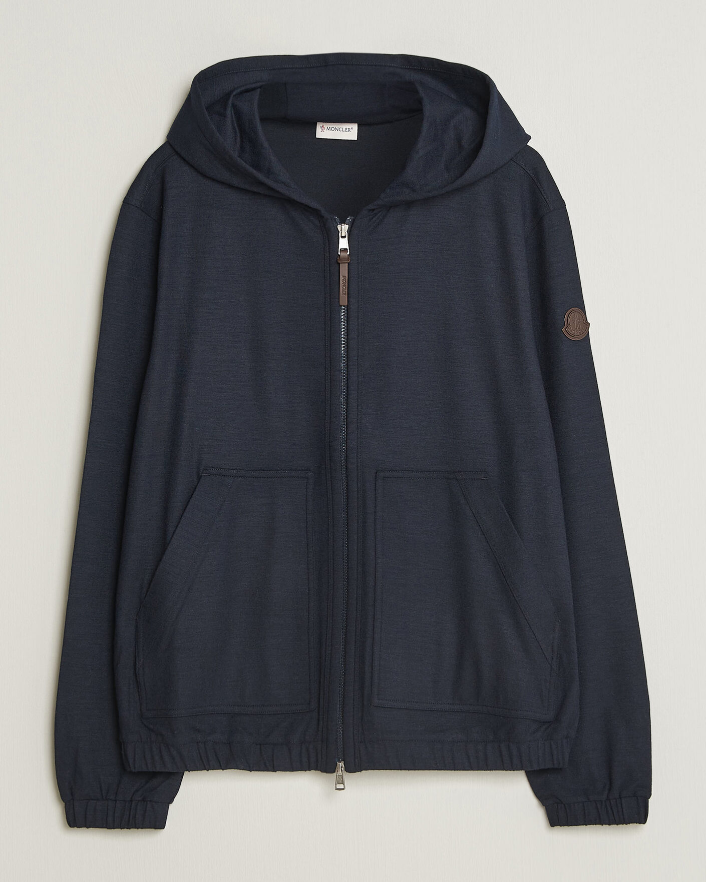 Men | Sweaters & Knitwear | Moncler | Full Zip Flannel Hoodie Navy