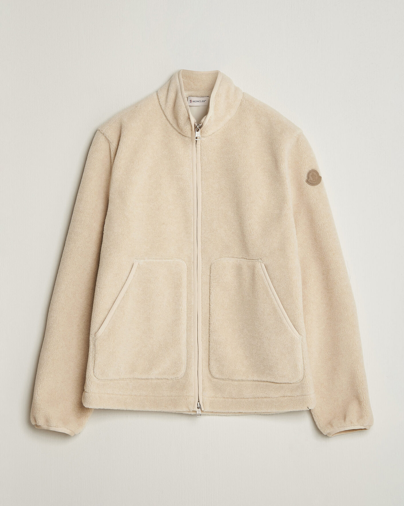 Men | Sweaters & Knitwear | Moncler | Full Zip Fleece  Cream