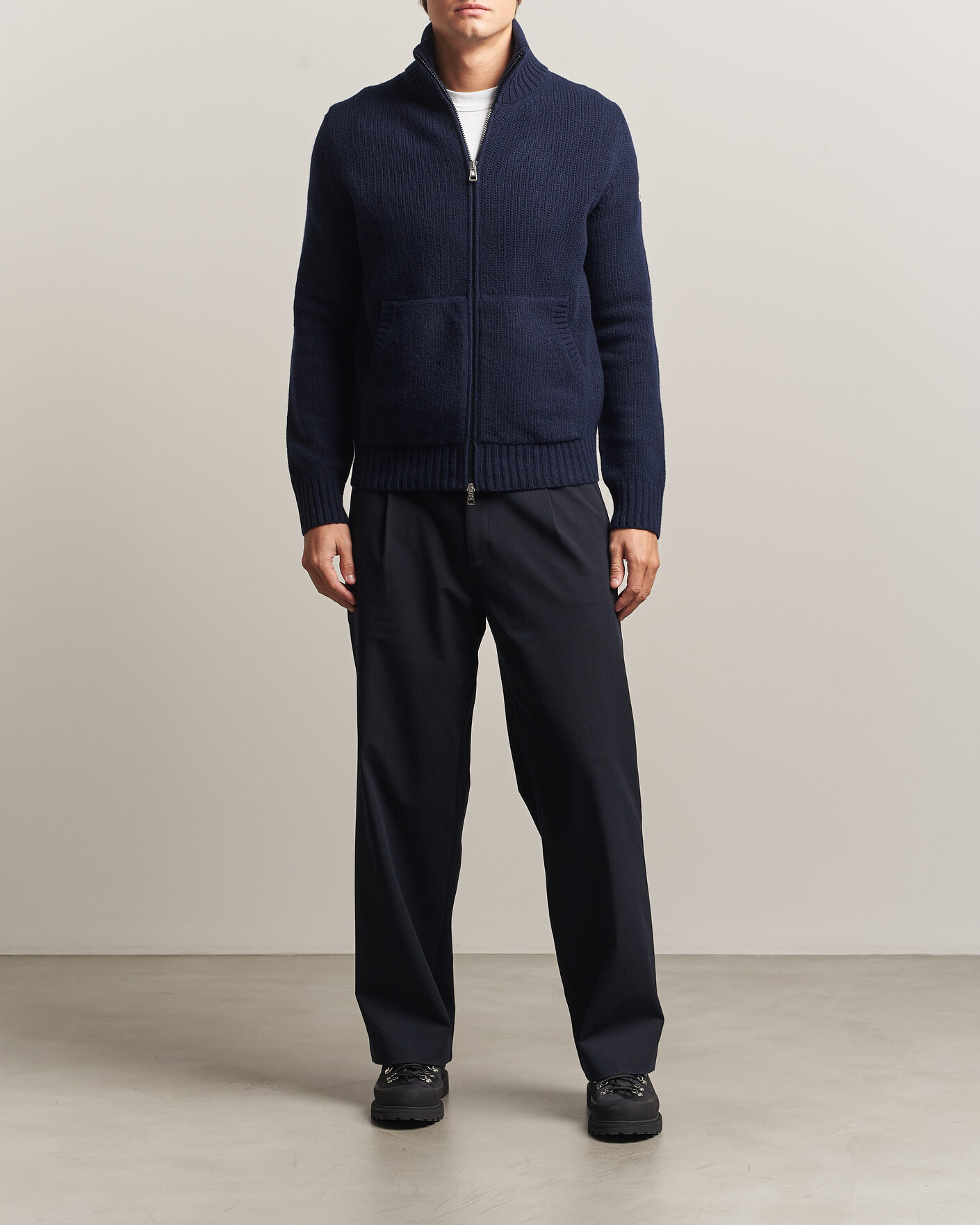 Men | Sweaters & Knitwear | Moncler | Full Zip Cardigan Navy