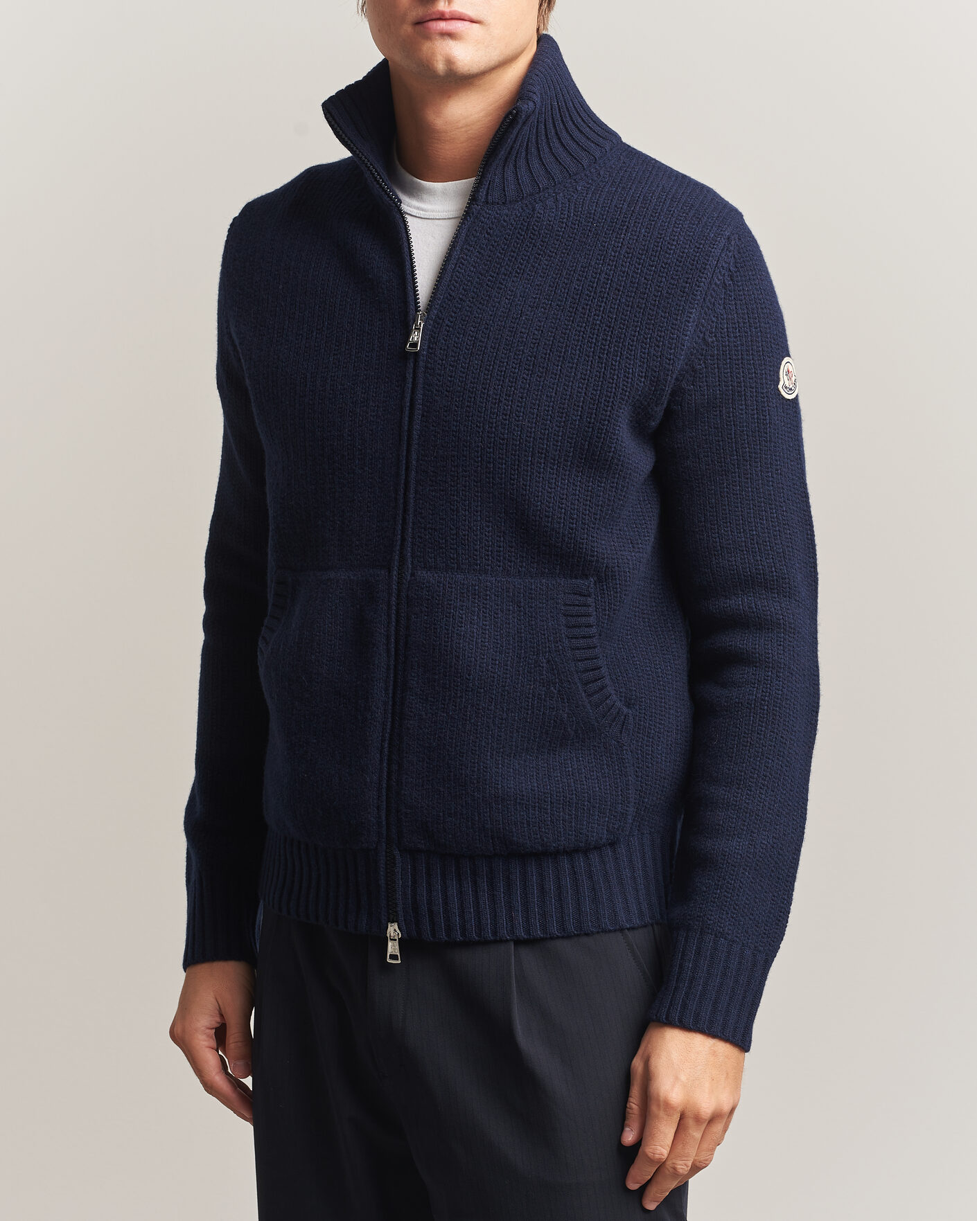 Men | Sweaters & Knitwear | Moncler | Full Zip Cardigan Navy