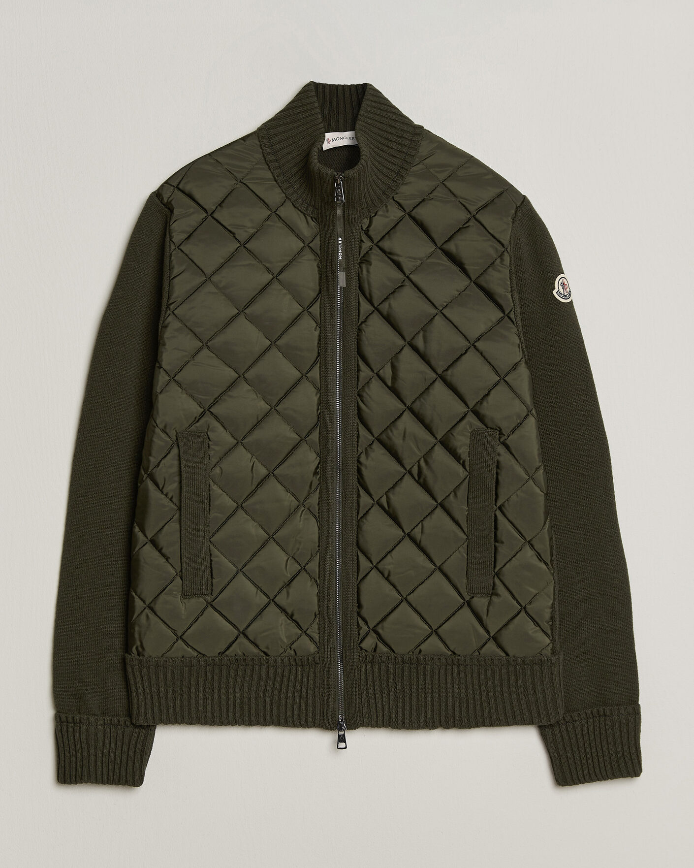 Men | Coats & Jackets | Moncler | Quilted Hybrid Jacket Dark Green