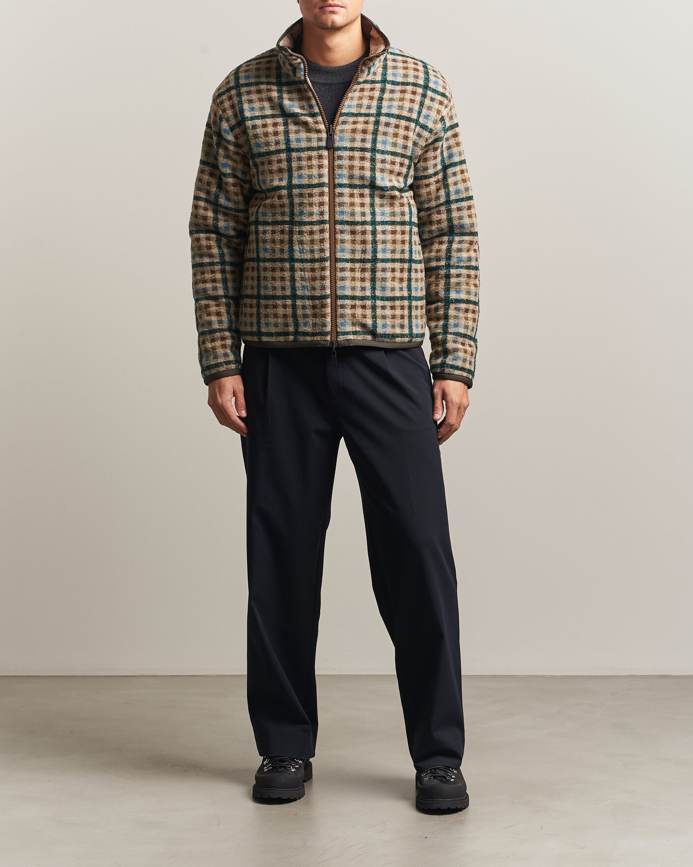 Men | Sweaters & Knitwear | Moncler Grenoble | Sherpa Zip Cardigan Beige/Green