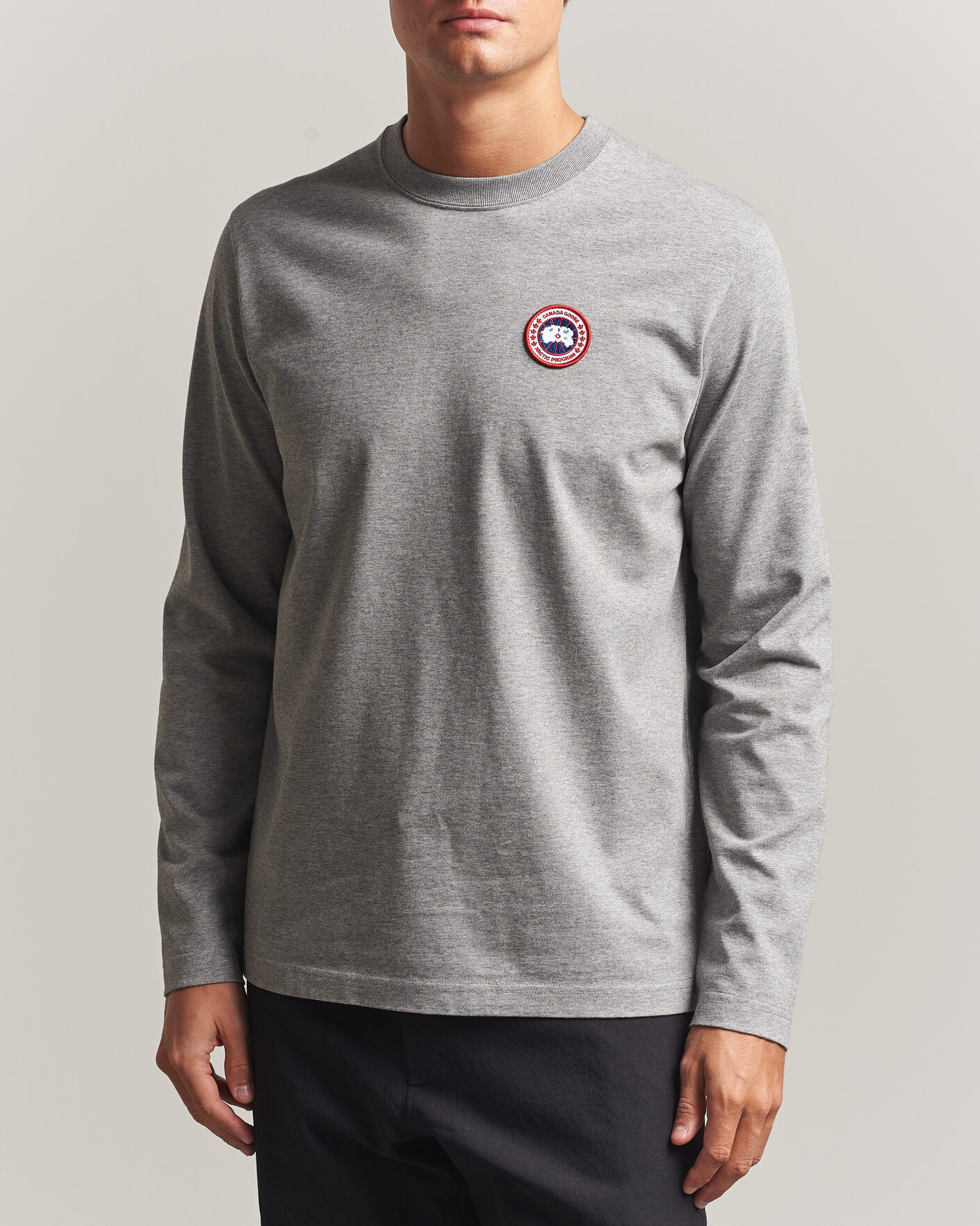 Men | T-Shirts | Canada Goose | Vantage Long Sleeve T-Shirt Stone Heather