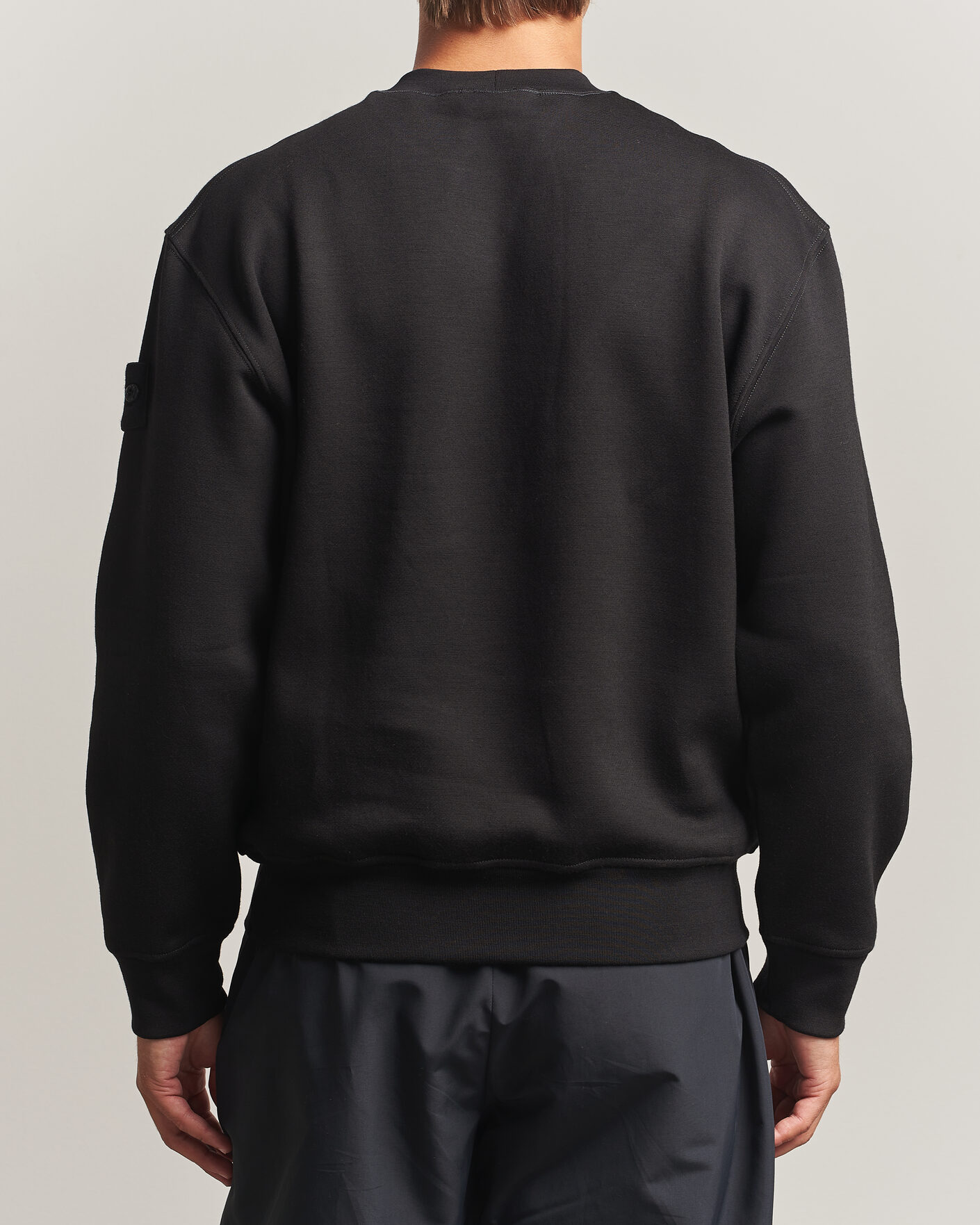 Men | Sweaters & Knitwear | Stone Island | Ghost Cotton/Wool Fleece Sweatshirt Black