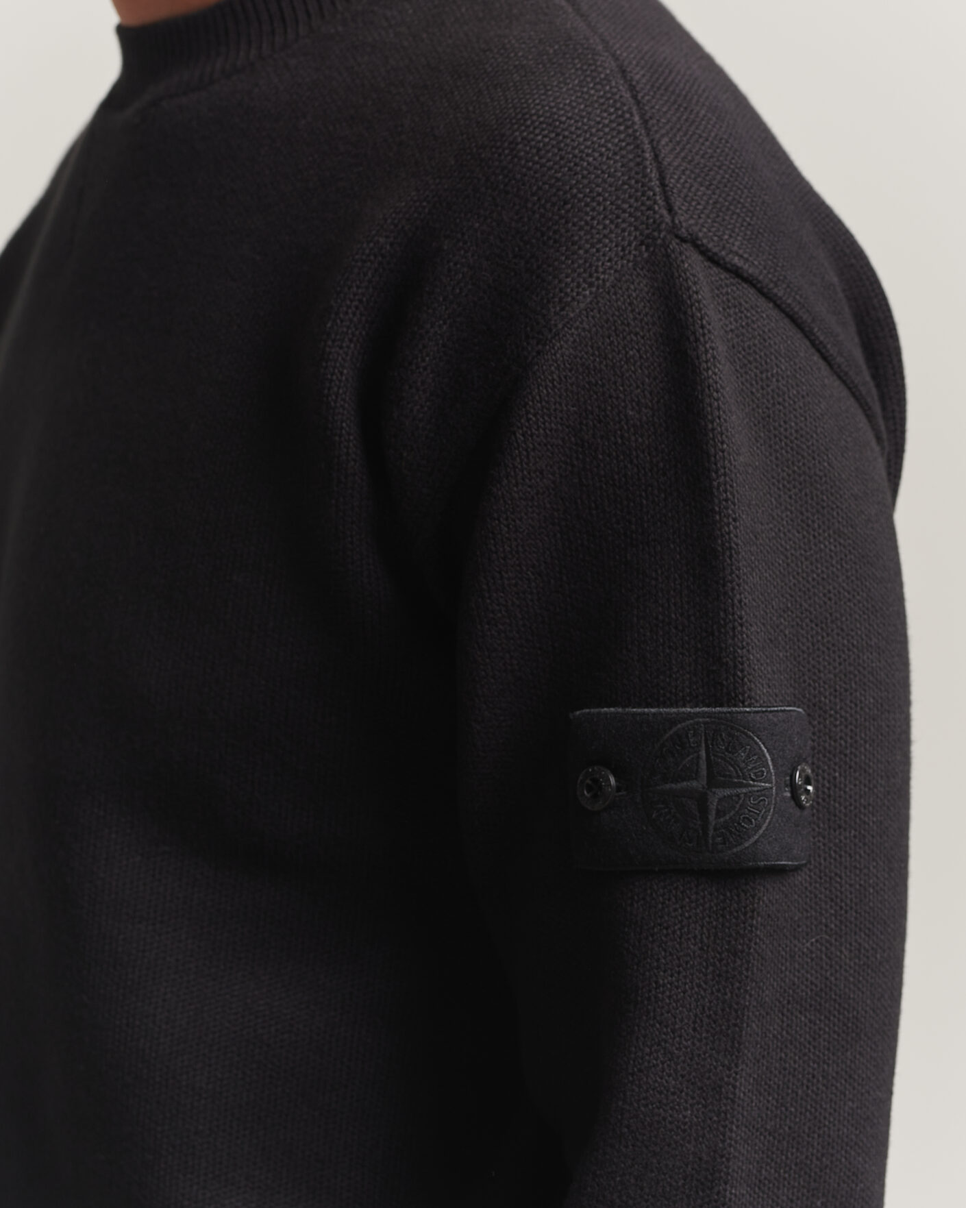 Men | Sweaters & Knitwear | Stone Island | Ghost Plush Stitch Winter Cotton Sweat Black