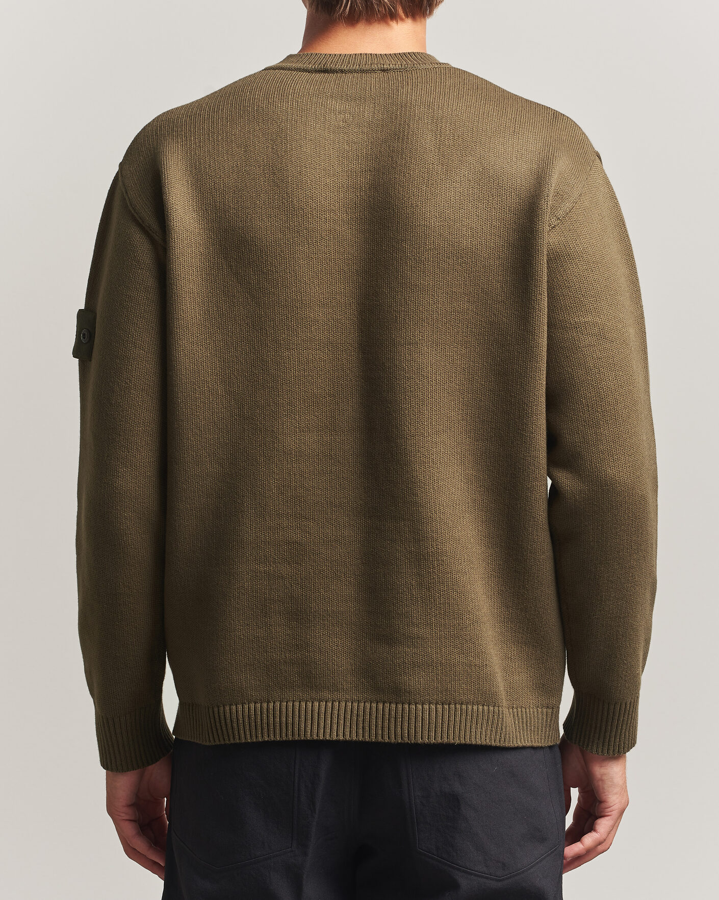Men | Sweaters & Knitwear | Stone Island | Ghost Plush Stitch Winter Cotton Sweat Miltary Green