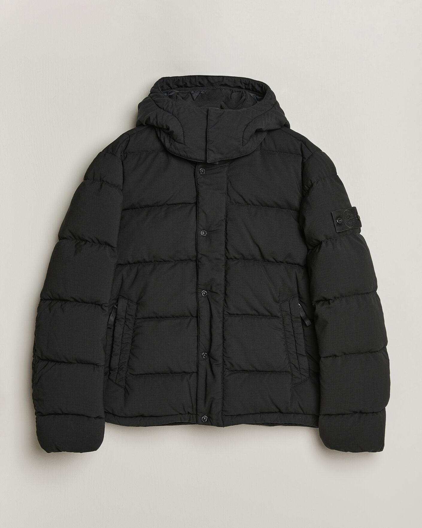 Stone Island Ghost Wool Ripstop Down Jacket Black at CareOfCarl.com