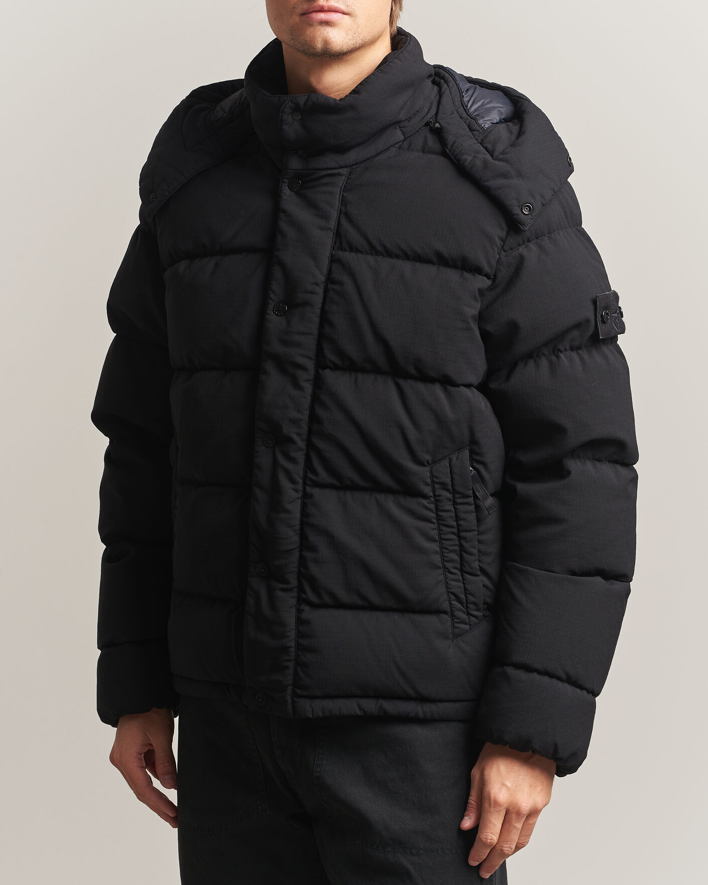 Men | Coats & Jackets | Stone Island | Ghost Wool Ripstop Down Jacket Black