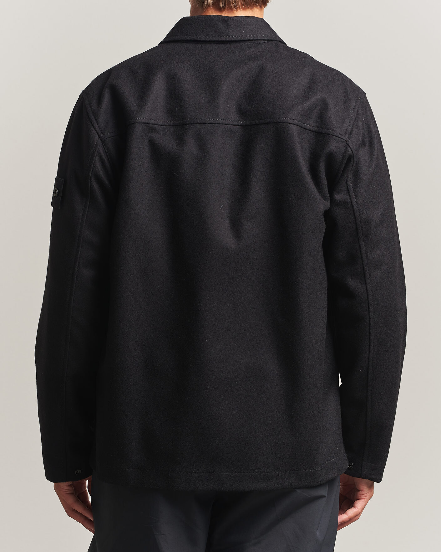 Men | Shirts | Stone Island | Ghost Wool/Nylon Flannel Overshirt Black