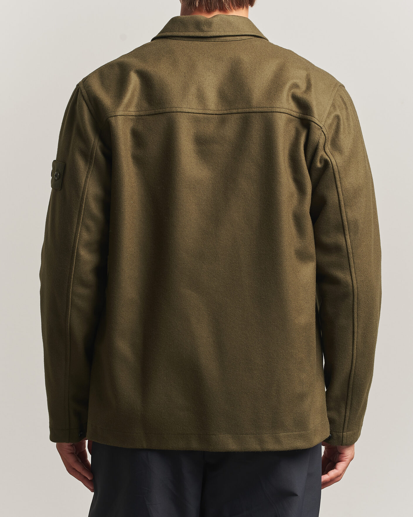 Men | Shirts | Stone Island | Ghost Wool/Nylon Flannel Overshirt Miltary Green