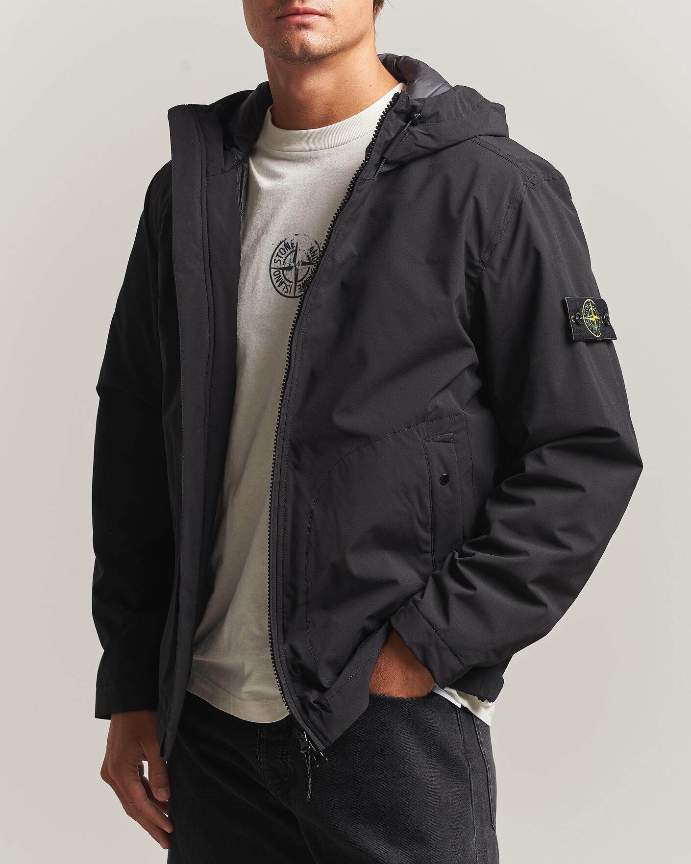 Men | Coats & Jackets | Stone Island | Short Soft Shell Parka Black