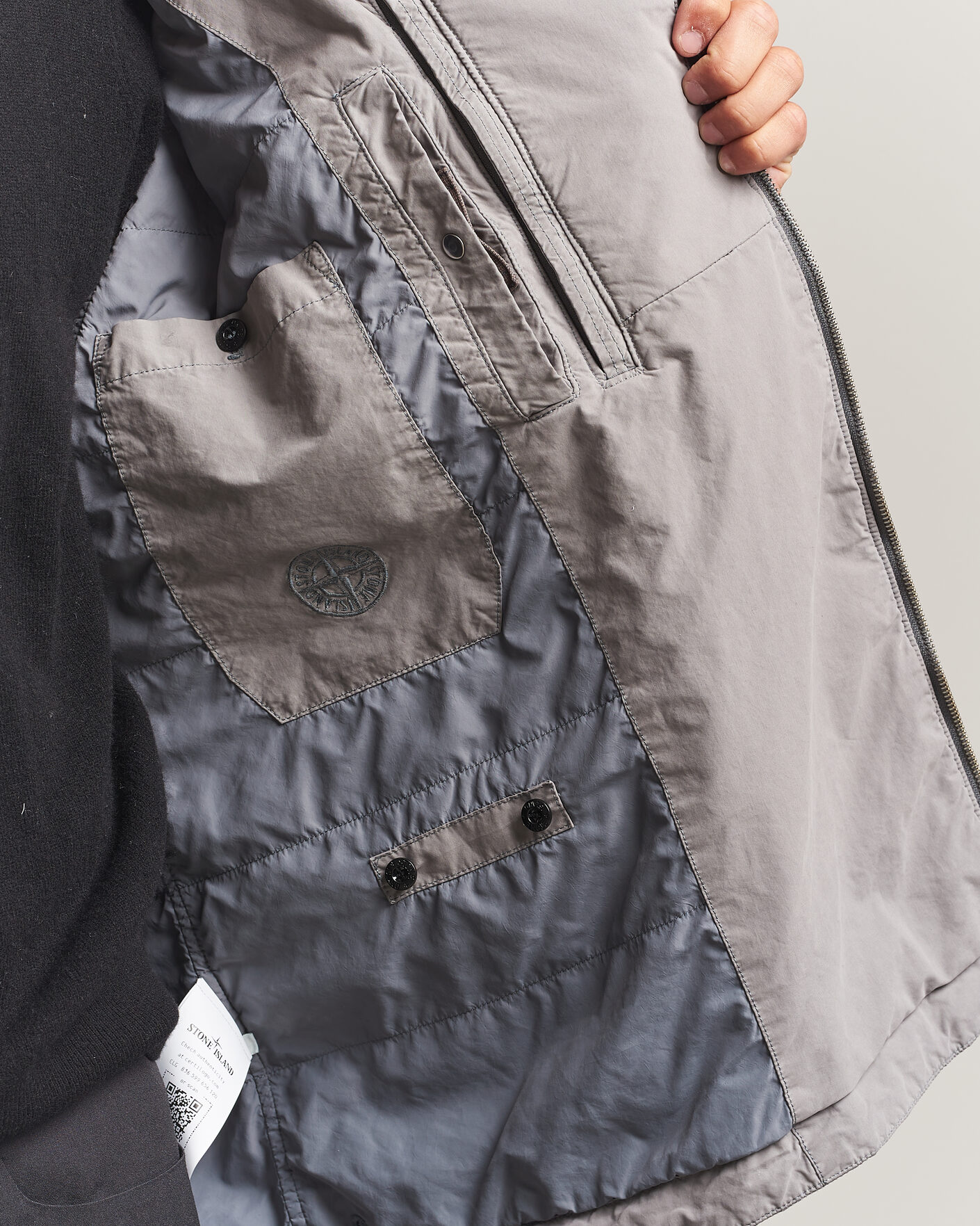 Men | Coats & Jackets | Stone Island | Hand Painted David Light TC Short Parka Grey
